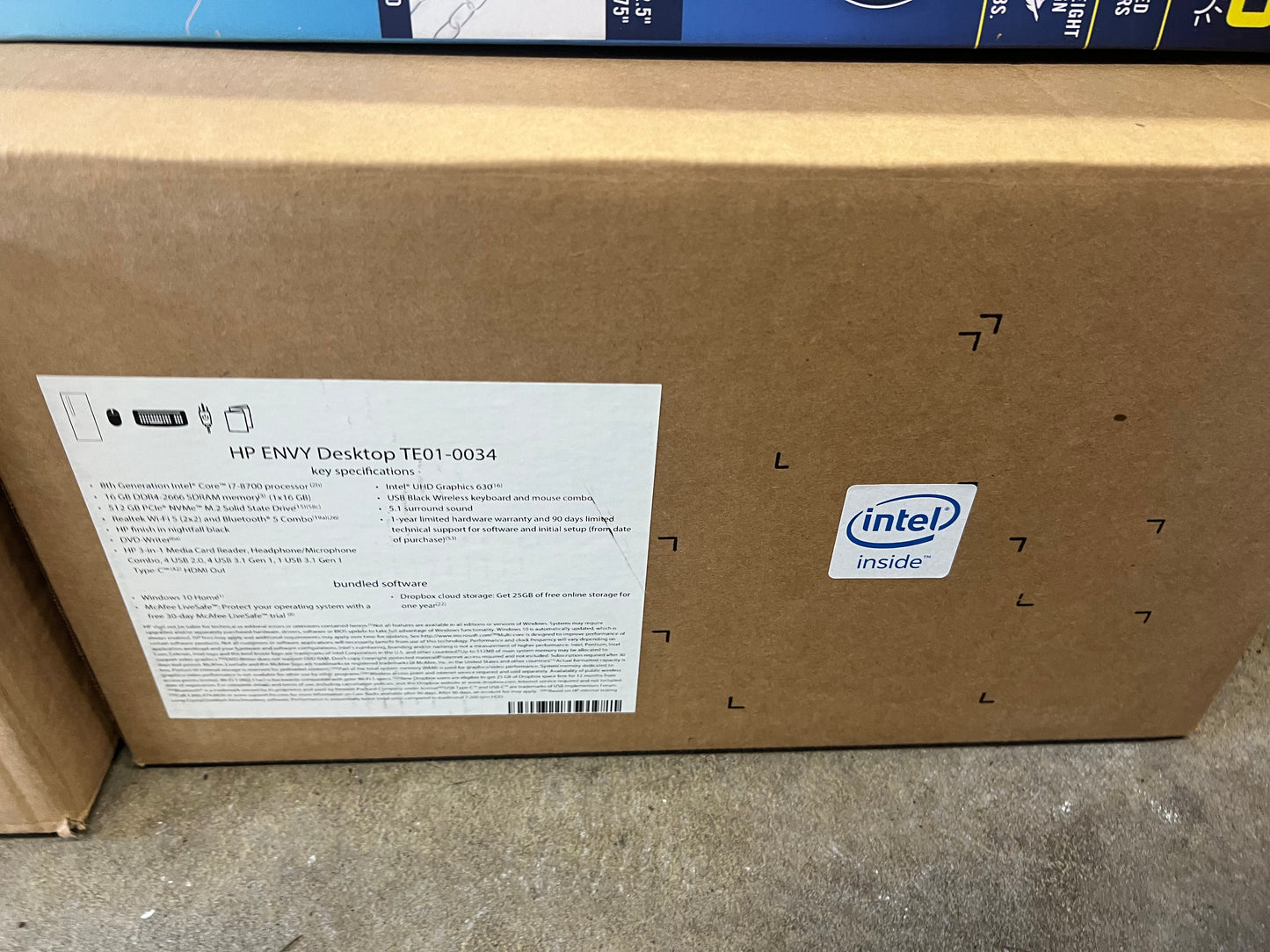 HP Envy Desktop Model TE01-0034 BRAND NEW! i7 16gb 512GB SSD