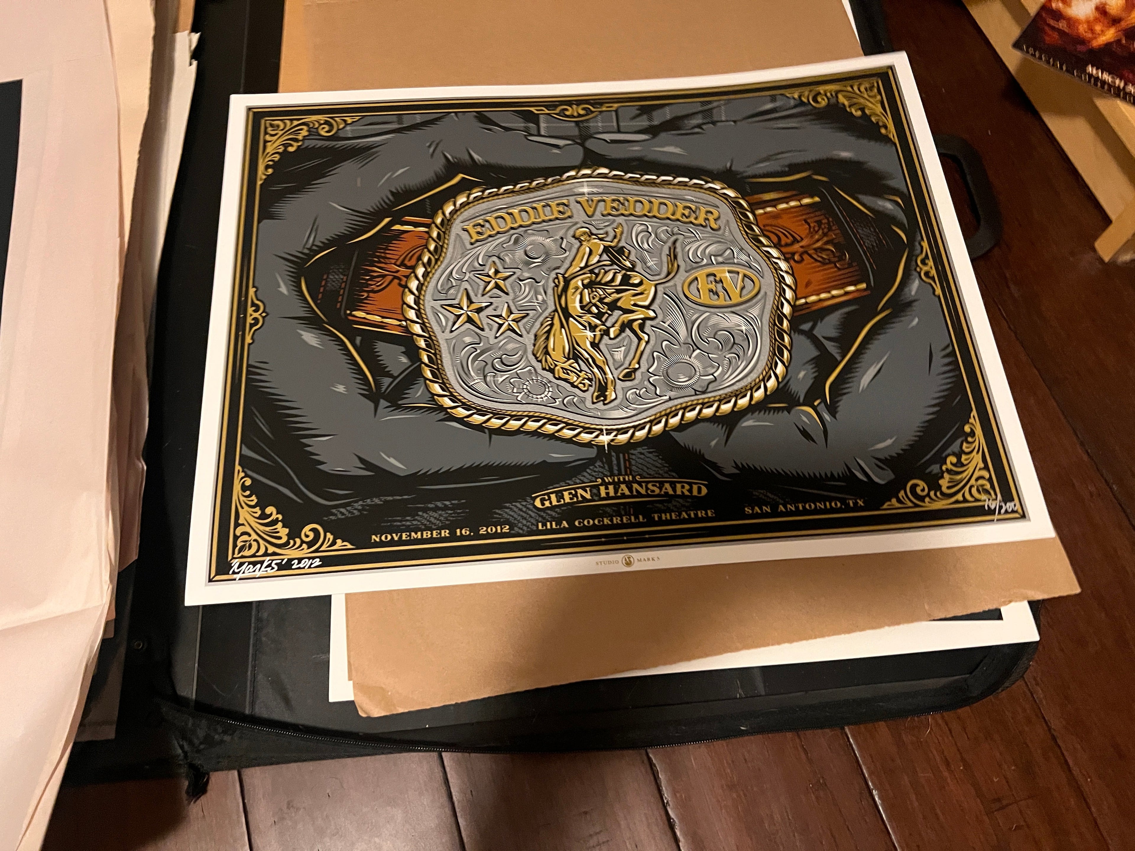 Eddie Vedder November 16 2012 San Antonio TX mark5 Poster SIGNED SN!