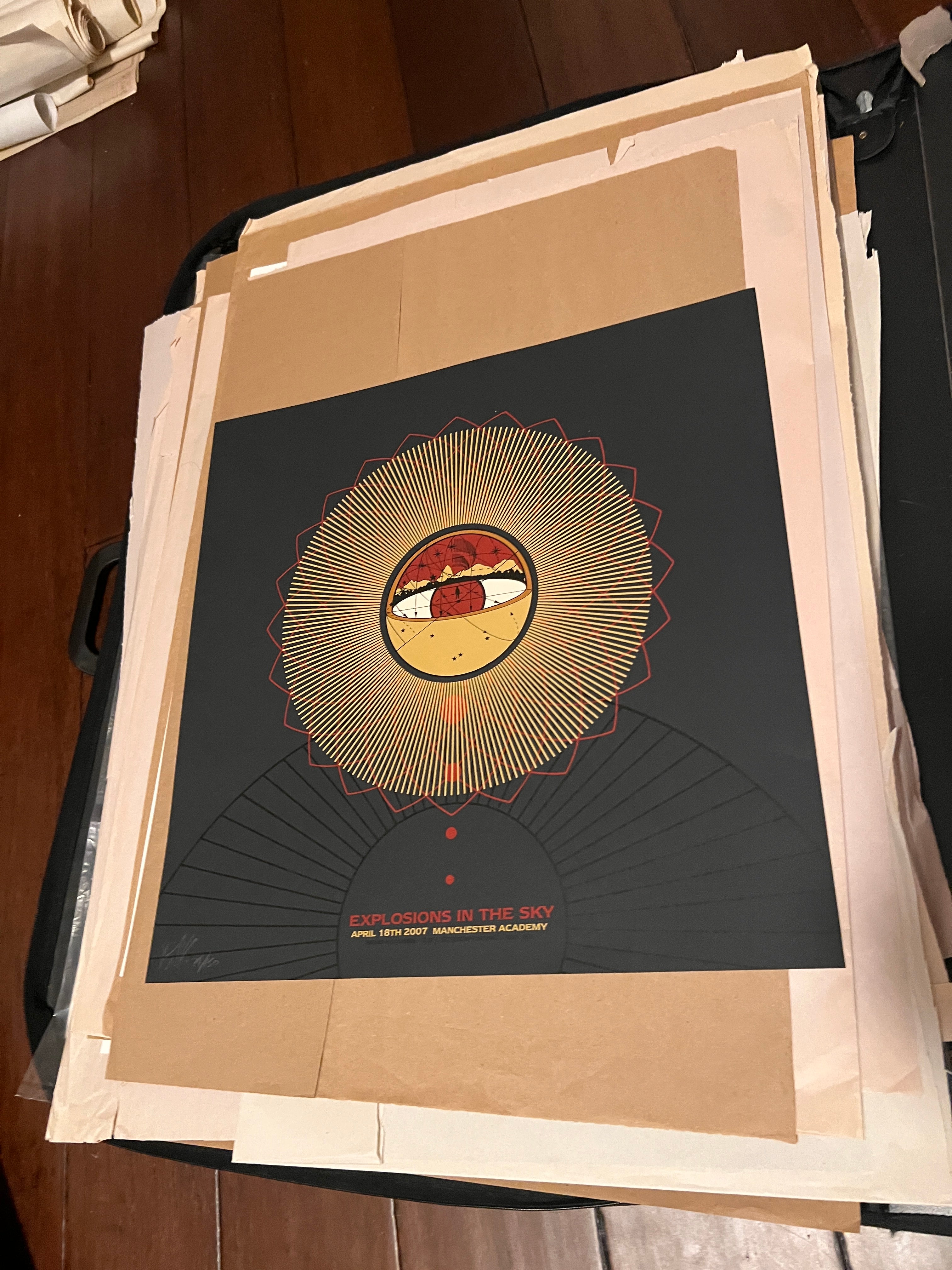 Explosions in the Sky April 18th 2007 Manchester Klausen SIGNED SN 18x18!