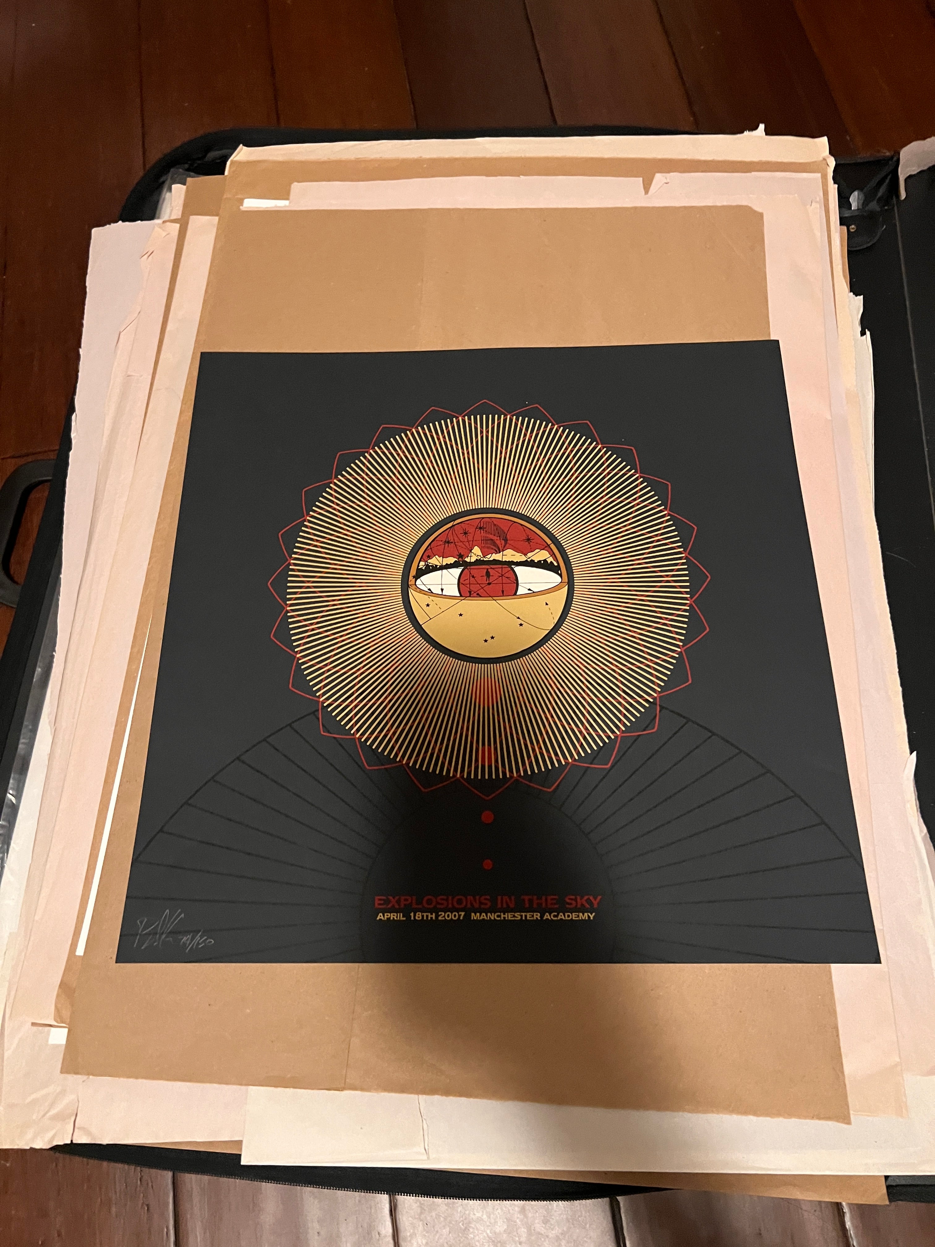 Explosions in the Sky April 18th 2007 Manchester Klausen SIGNED SN 18x18!