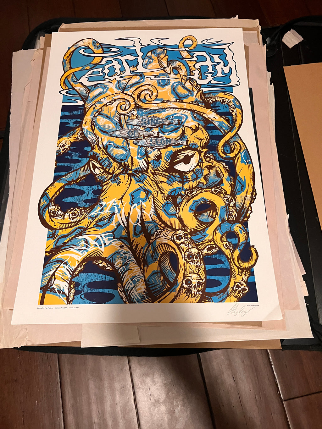 Pearl Jam Australia Adelaide Concert Poster by Rhys Cooper Nov 21 2006!  19x28!