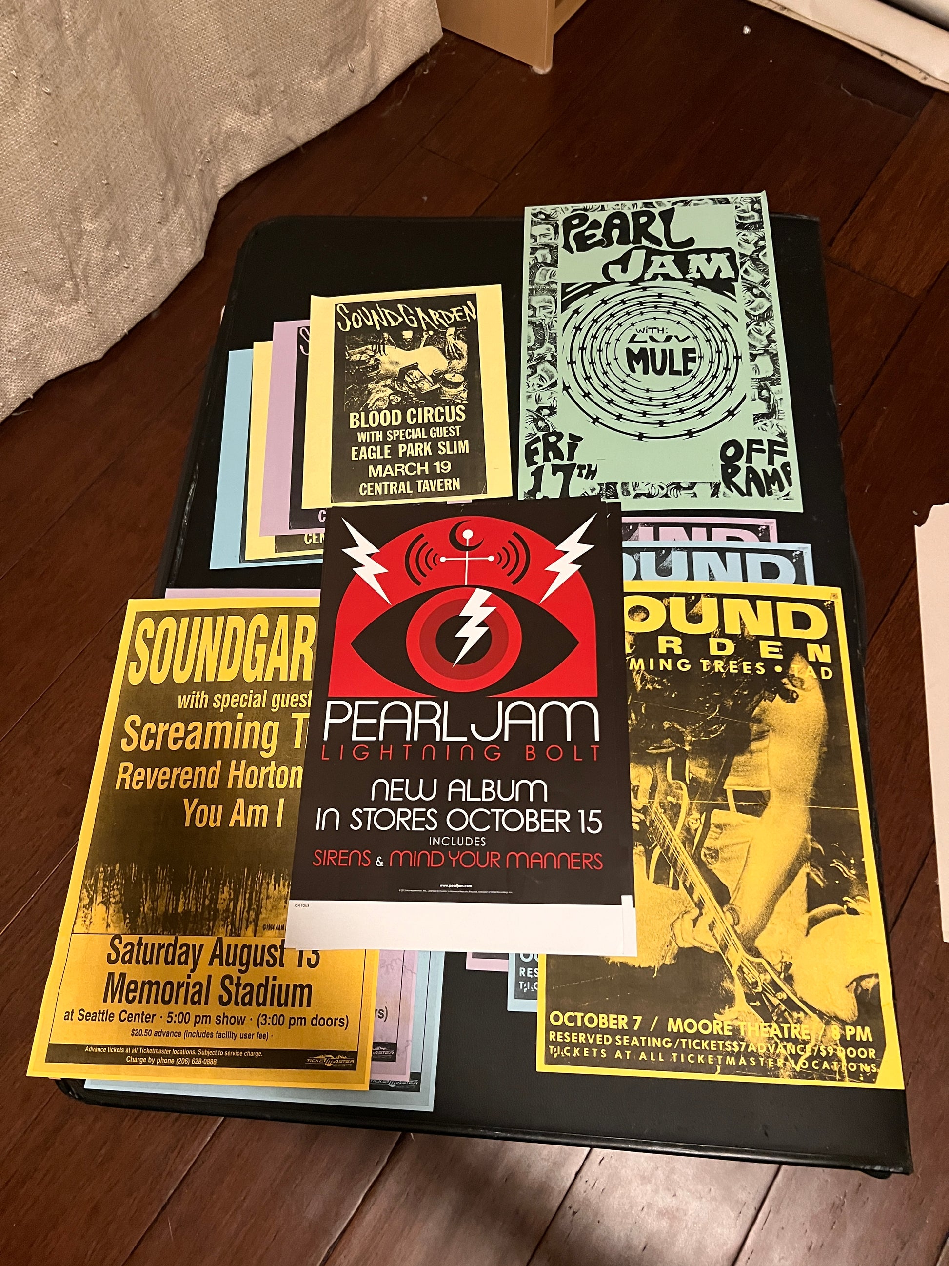 Bundle of Soundgarden And Pearl Jam concert Street Posters 13 total