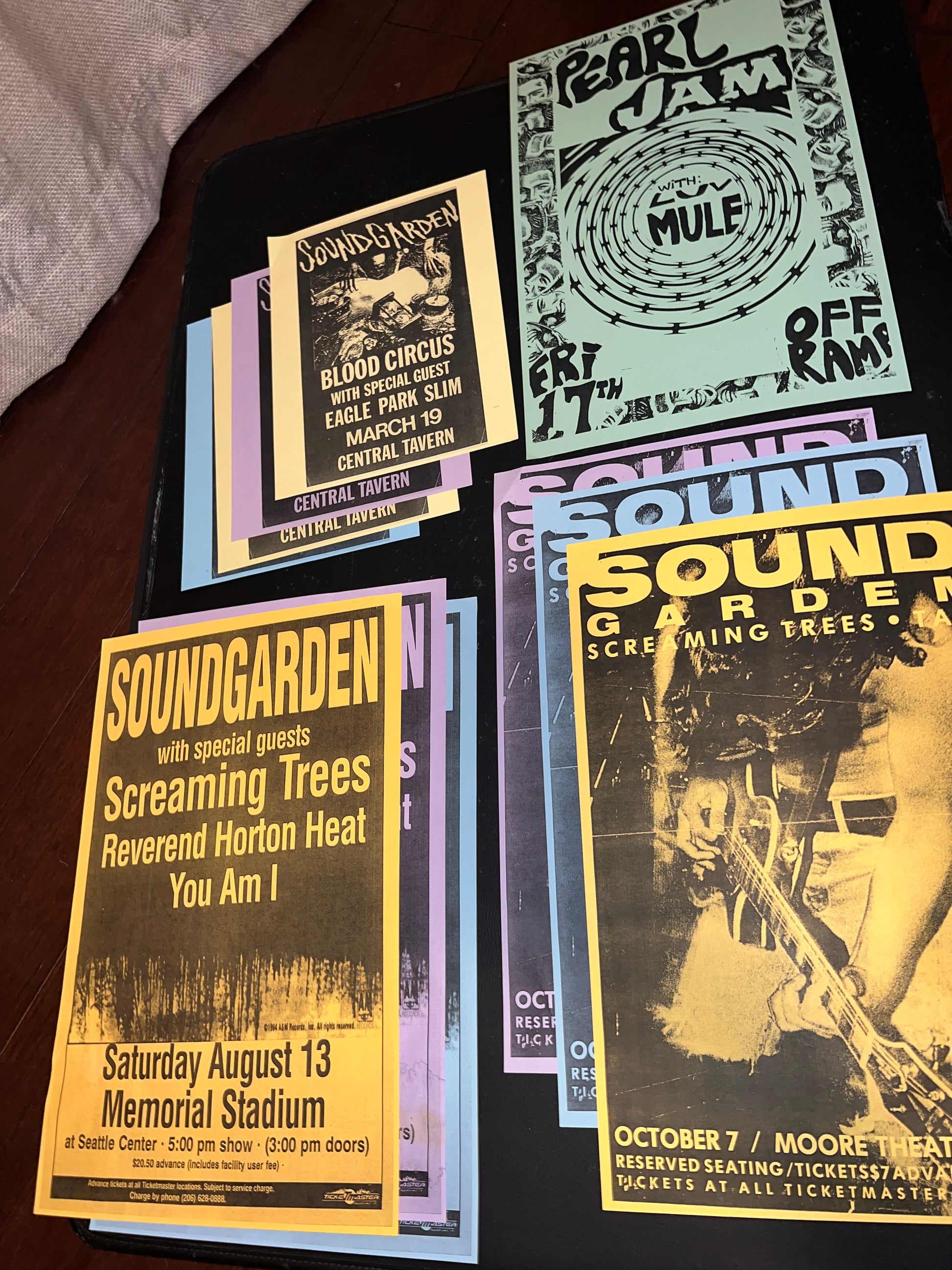 Bundle of Soundgarden And Pearl Jam concert Street Posters 13 total