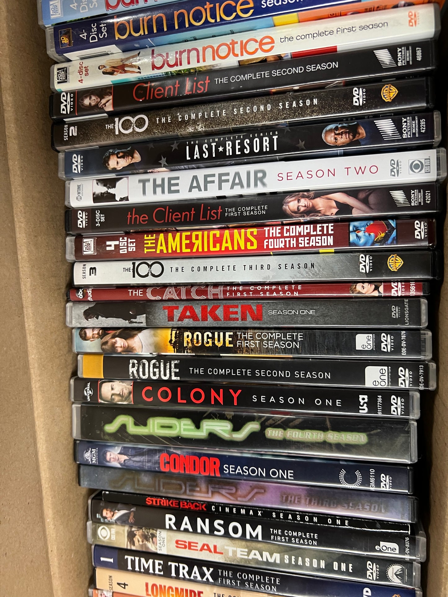 Over 40 seasons of Crime Action and US Drama DVDs!  Burn Notice the 100 and more!