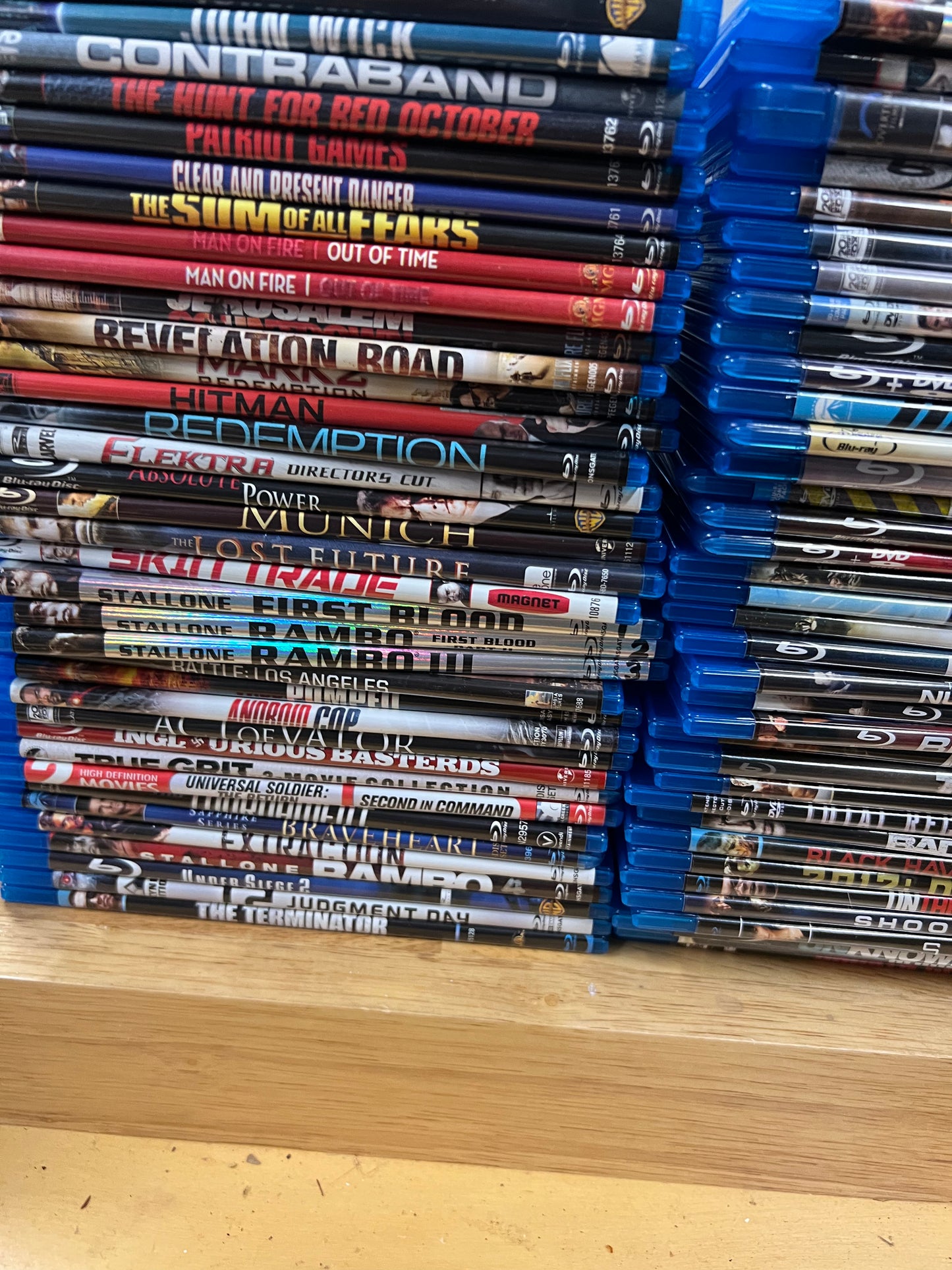 Huge bundle of action and thriller bluray movies!    Over 65 total!