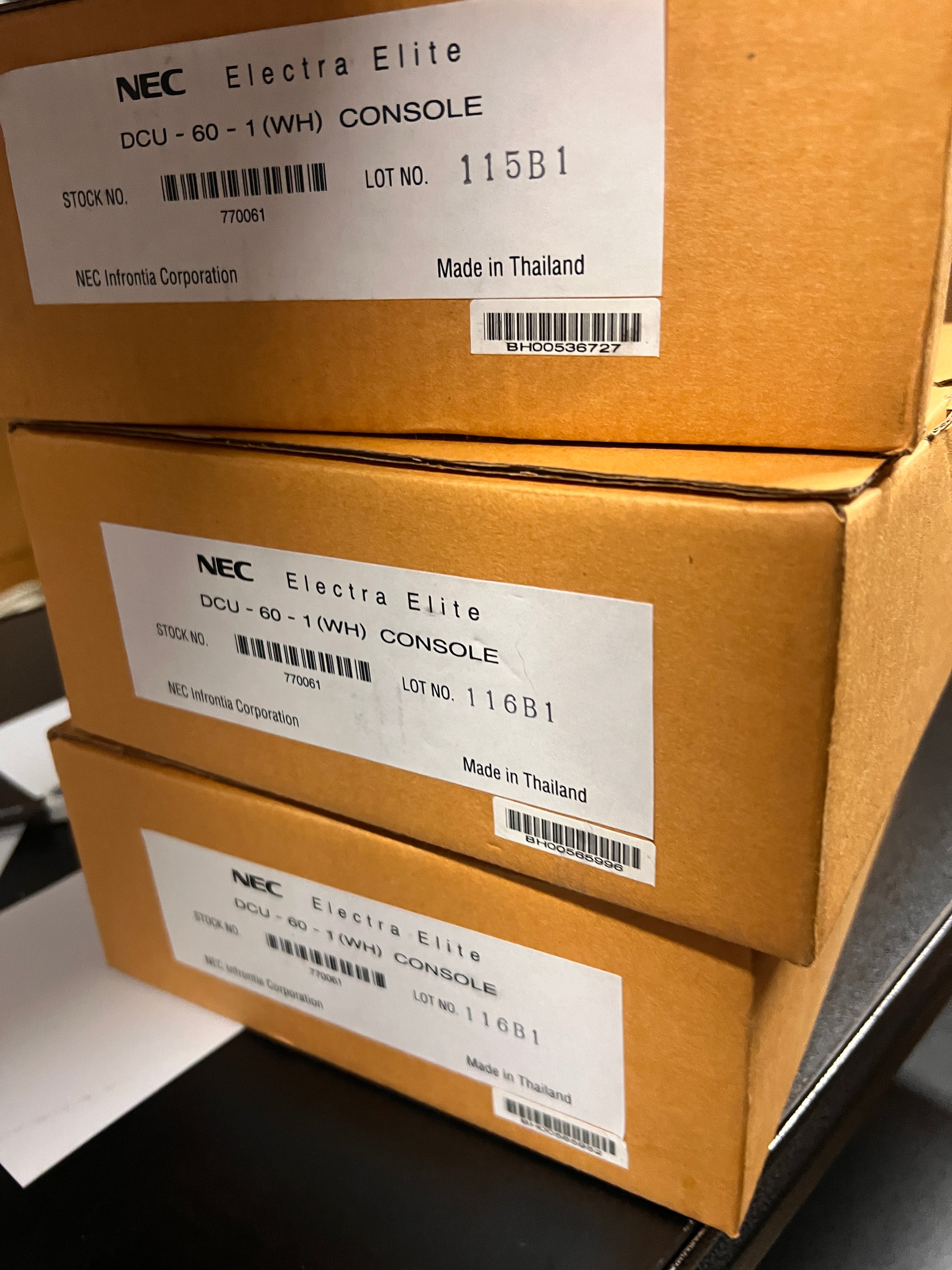 NEC Electra Elite DCU 60-1 WH and DCL-60-BL Console 770061 Lot of 4 NIB!