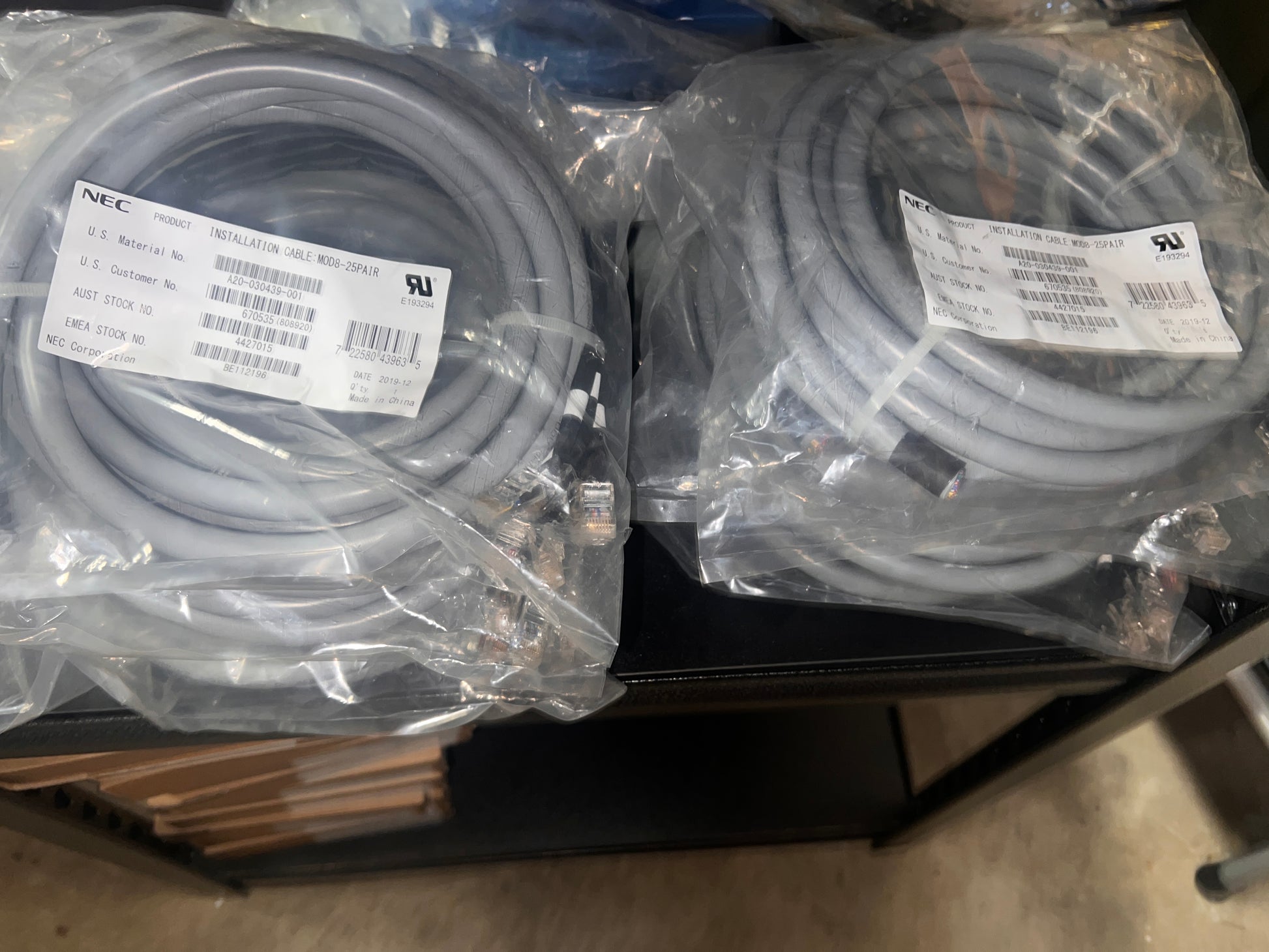 NEC Phone System MOD8-25PAIR Installation Cable 670535 RJ61 LOT x6