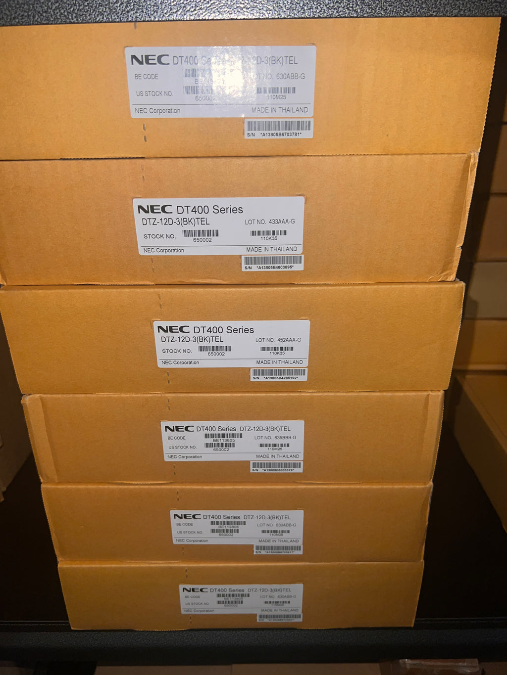 NEC DT400 DTZ-12D-3(BK) Tel Lot x6 IP Phones