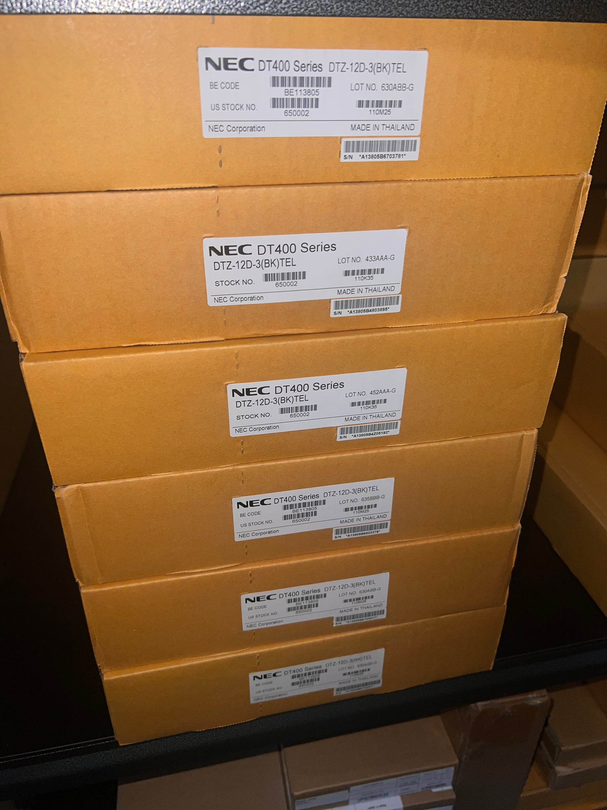 NEC DT400 DTZ-12D-3(BK) Tel Lot x6 IP Phones
