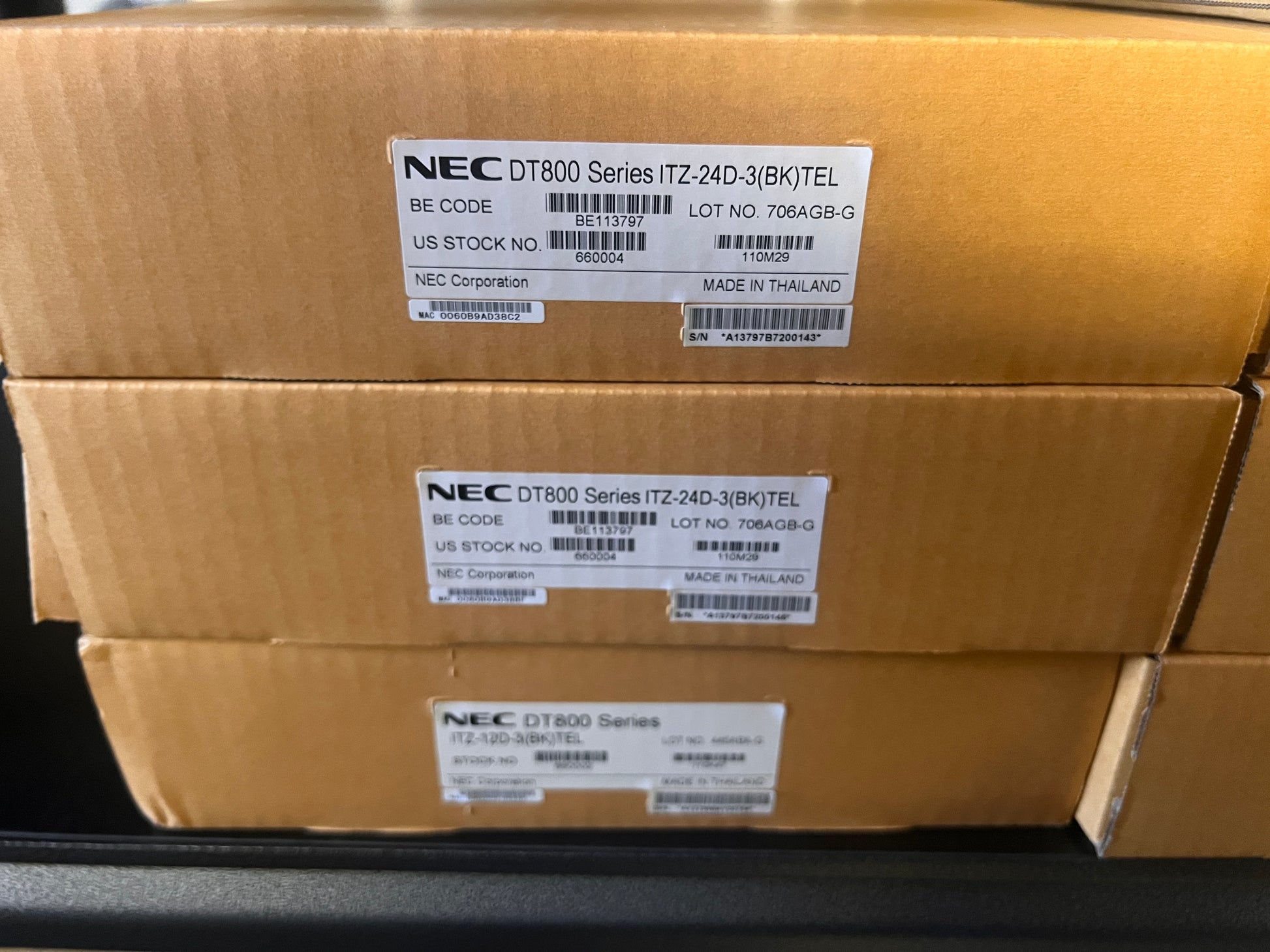 NEC DT800 ITZ-24D-3 BK (Black) TEL IP Phone LOT x3 NEW