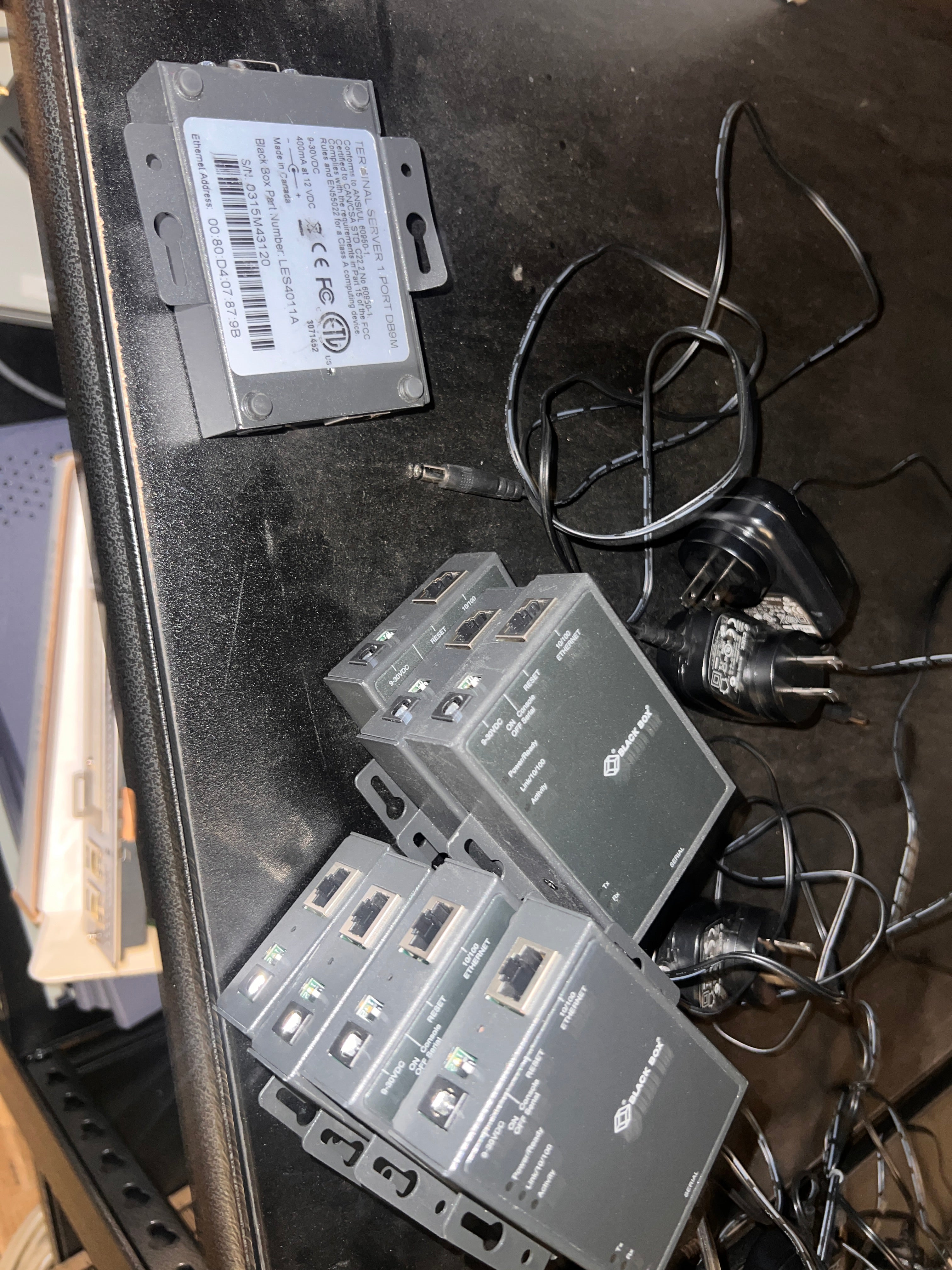 Bundle of Black Box LES4011A Fast Ethernet Terminal Server Port BD9M and more!