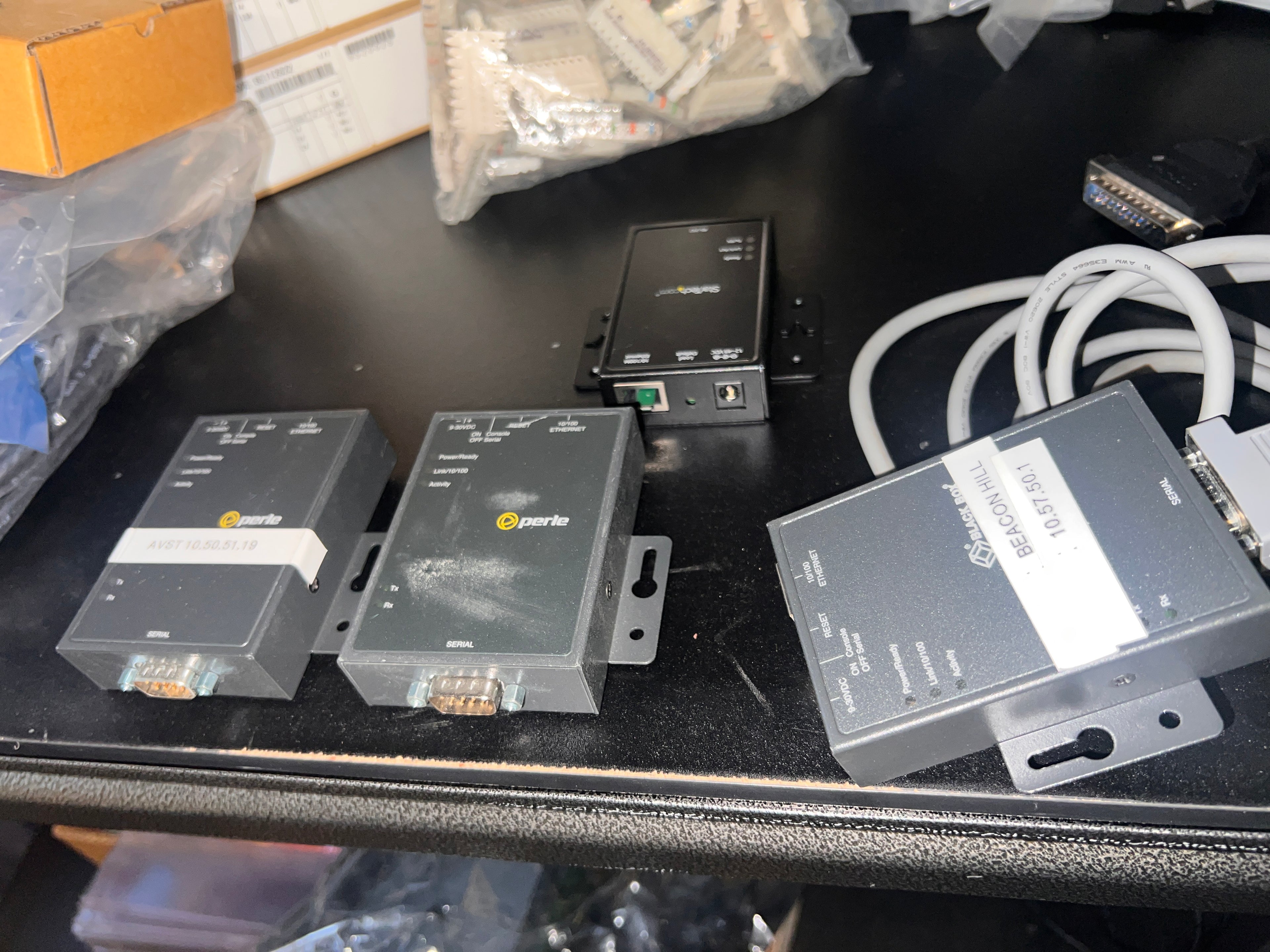 Bundle of Black Box LES4011A Fast Ethernet Terminal Server Port BD9M and more!