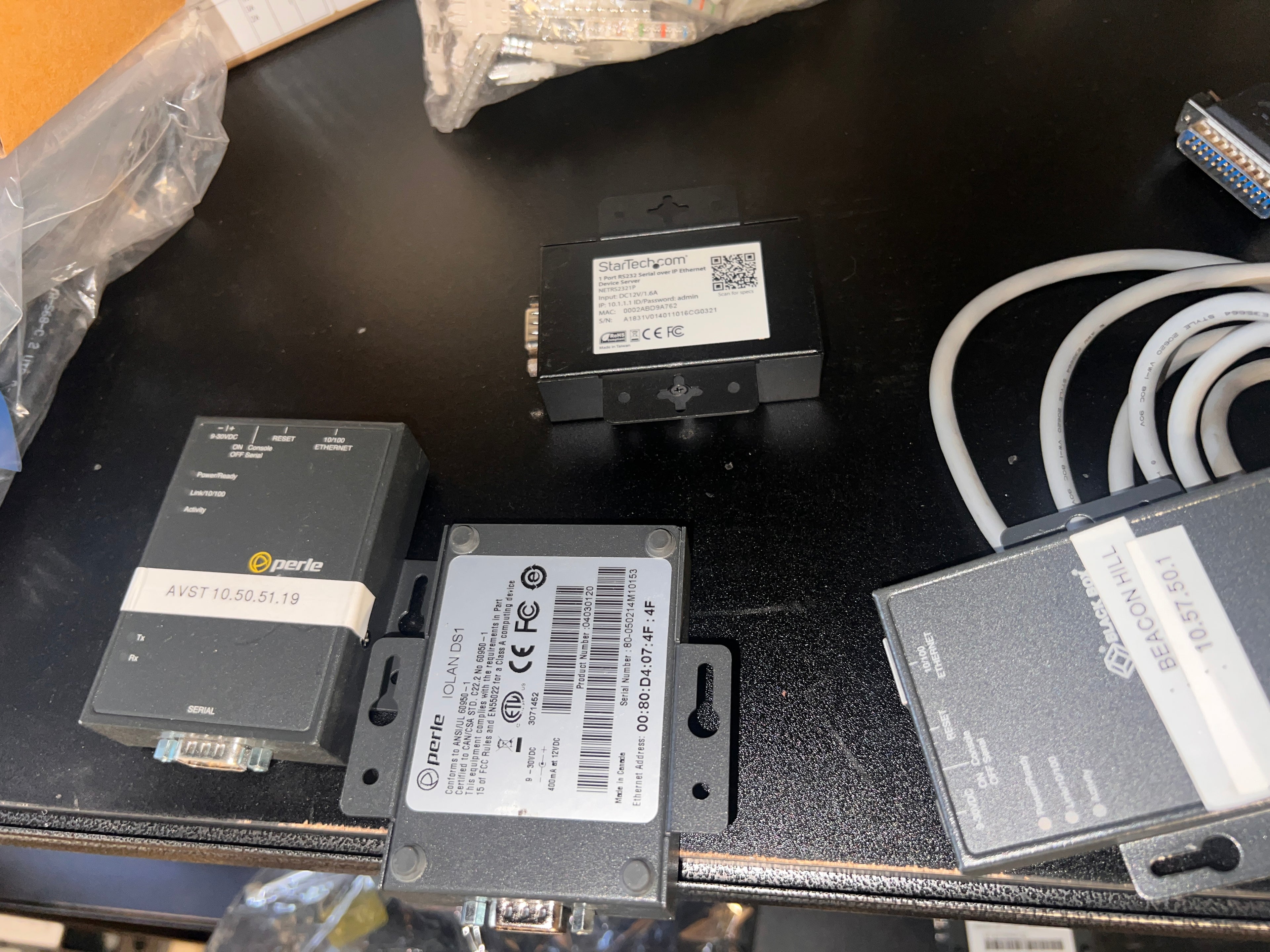 Bundle of Black Box LES4011A Fast Ethernet Terminal Server Port BD9M and more!