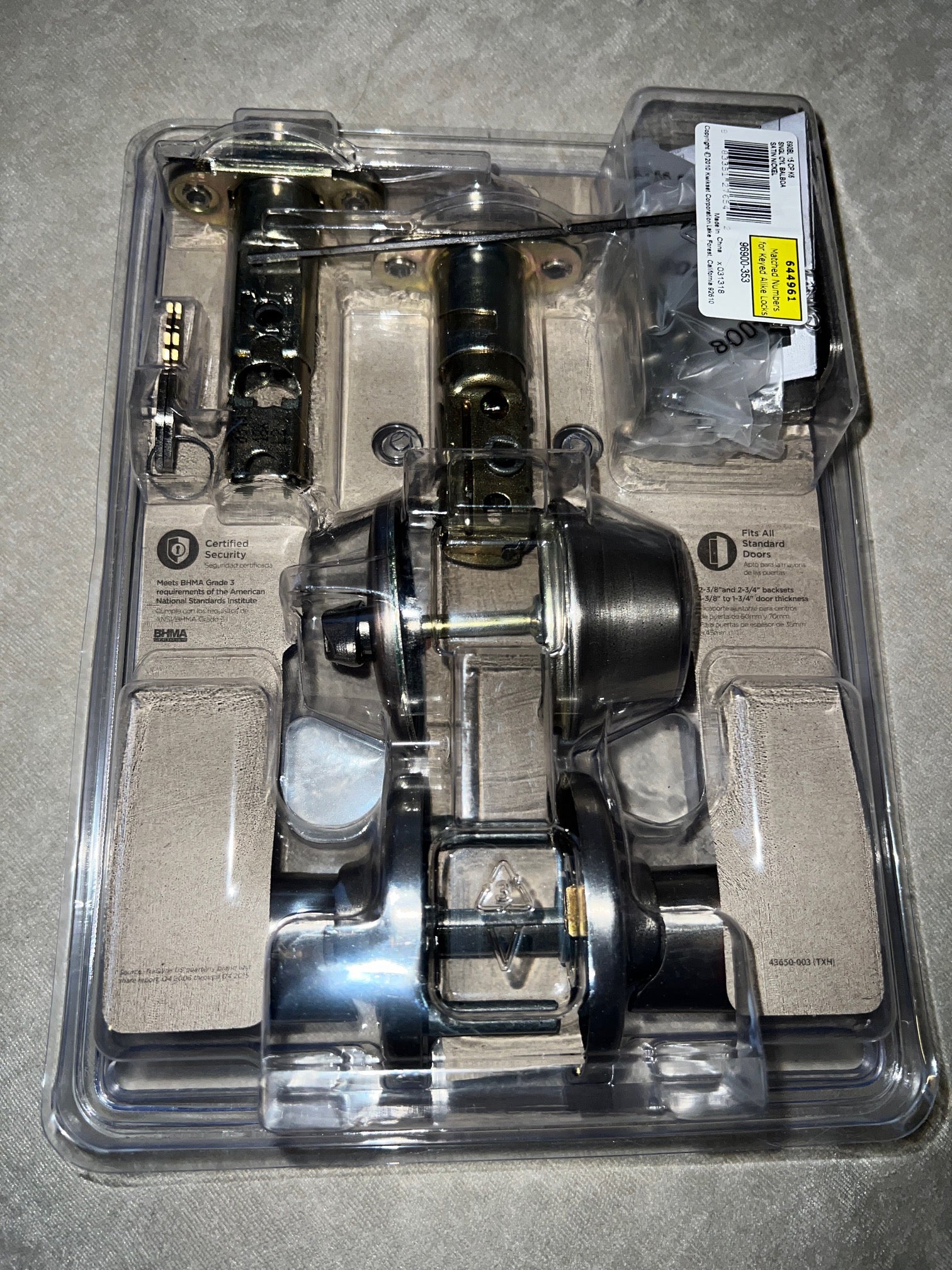 Kwikset 690BL 15 CP Single Cylinder Deadbolt Combo Pack NEW