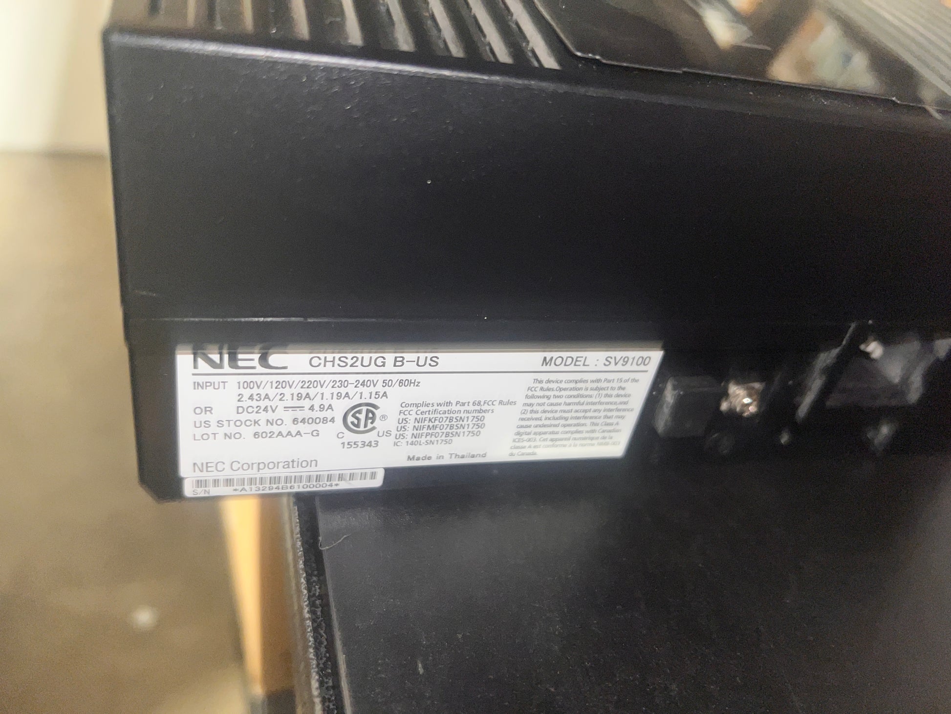 NEC SV9100 Phone System Server CHS2UG B-US w/Power Cord