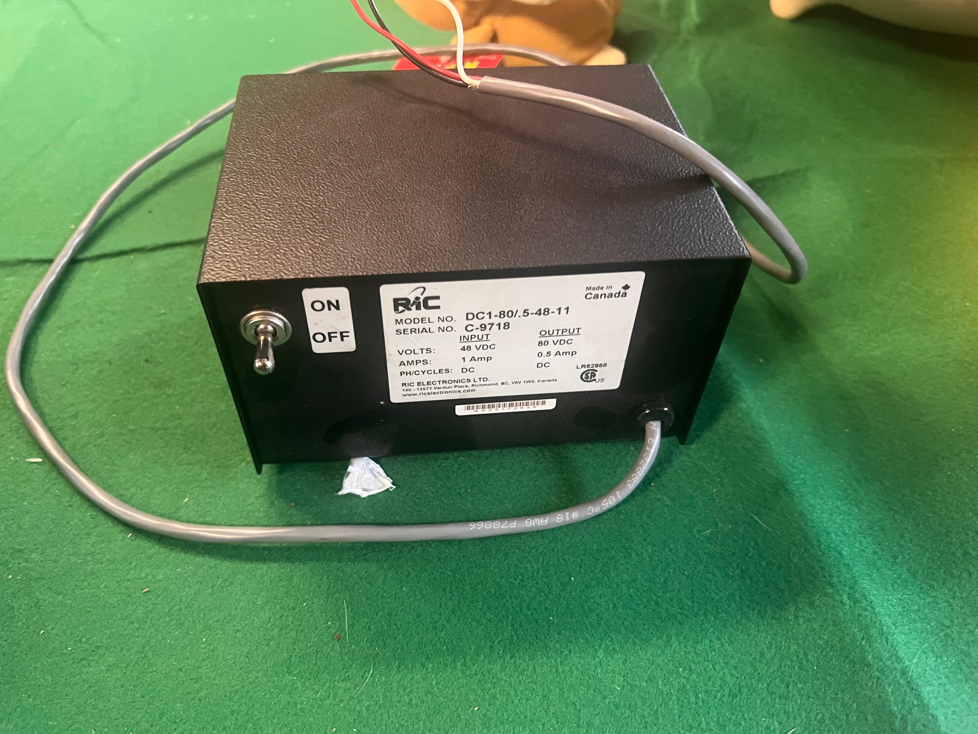RIC Electronics 80 Volt Power Supply Model:DC1-80/.5-48-11