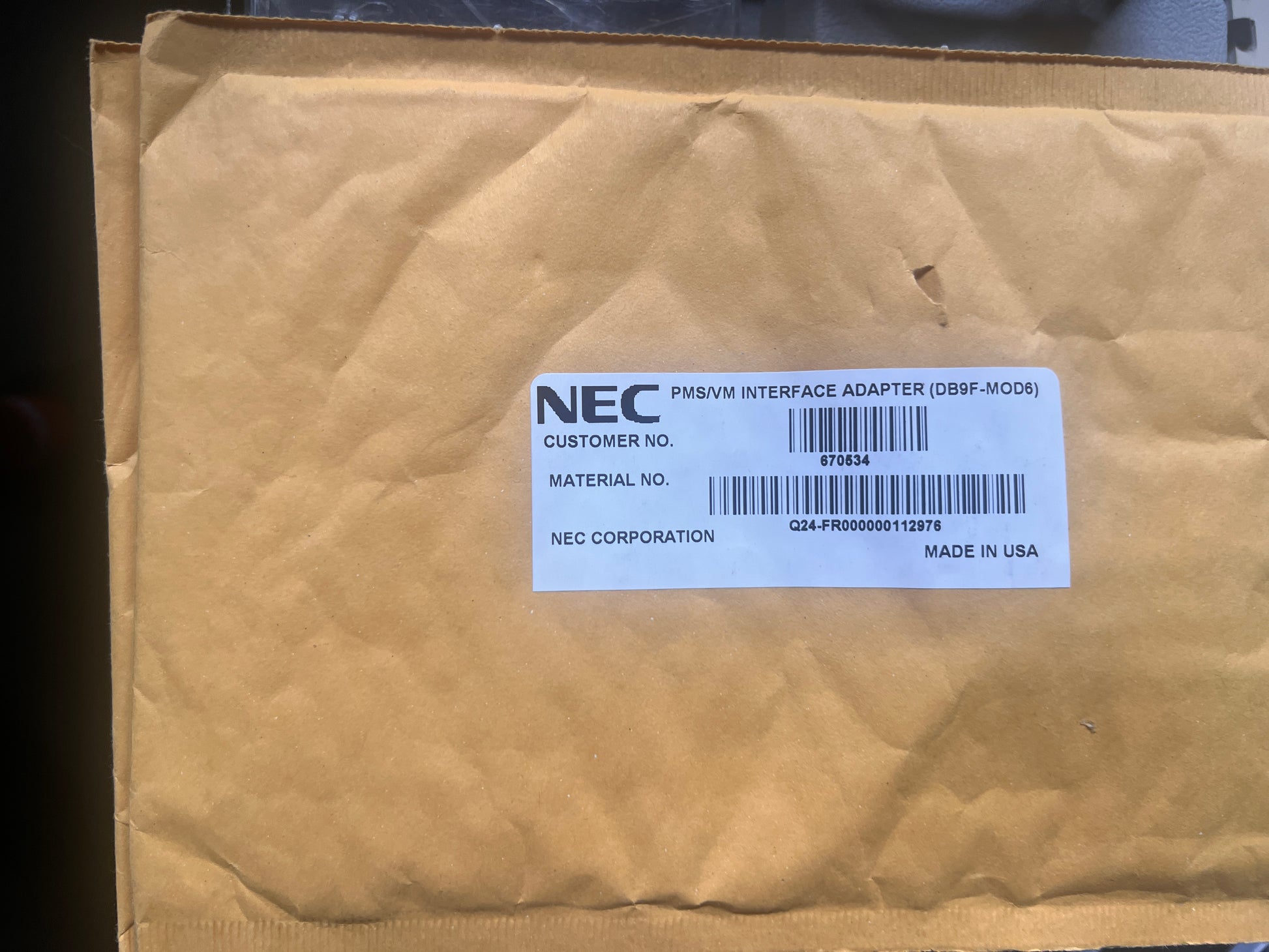 NEC PMS/VM Interface Adapter DB9f-Mod6 OEM Bundle!