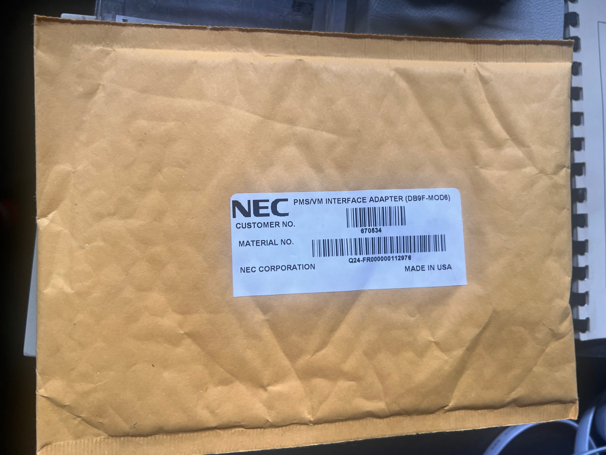 NEC PMS/VM Interface Adapter DB9f-Mod6 OEM Bundle!