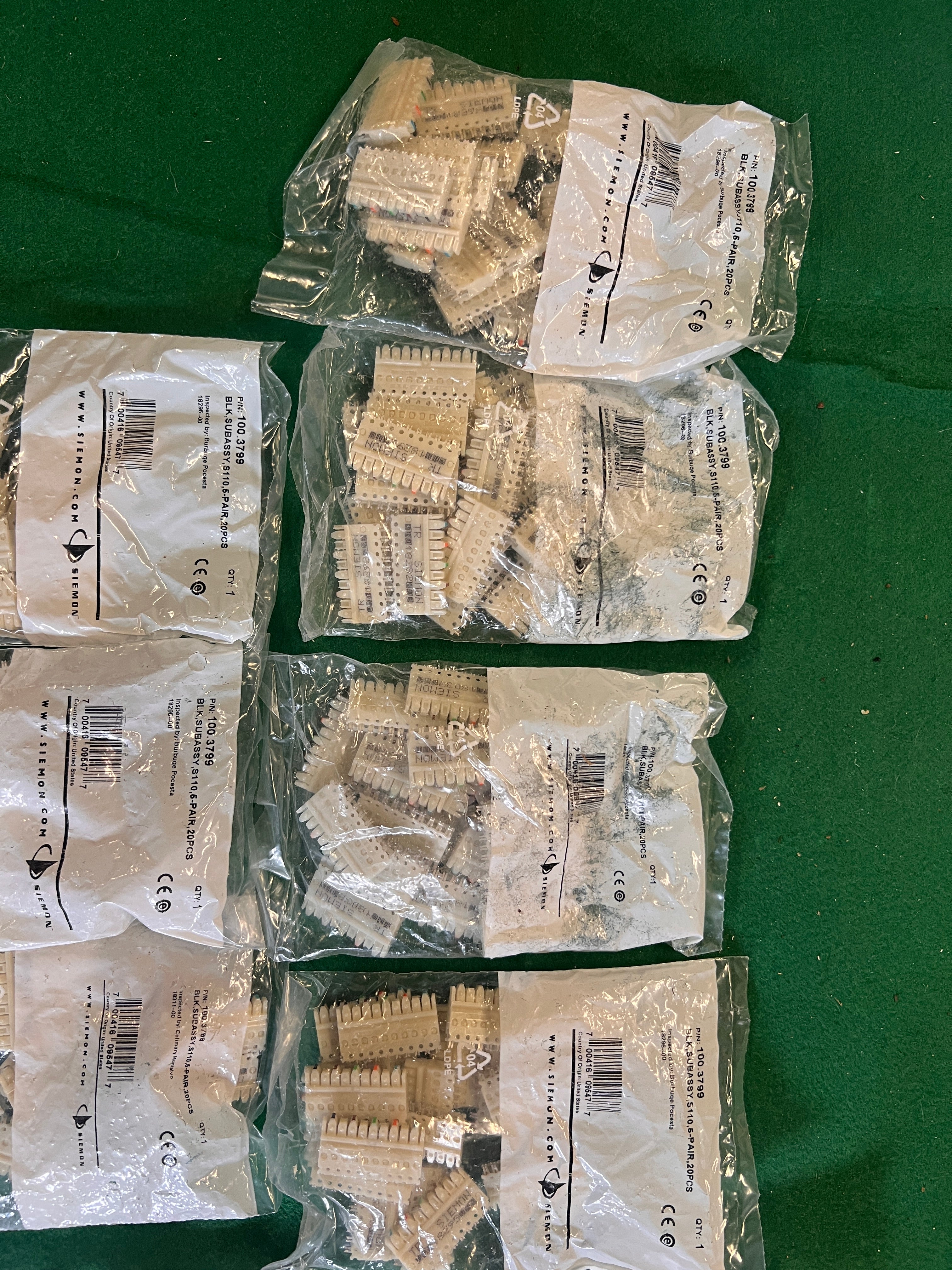 Lot of x13 Siemon Connecting Network Block Modules 100.3799 Connector New