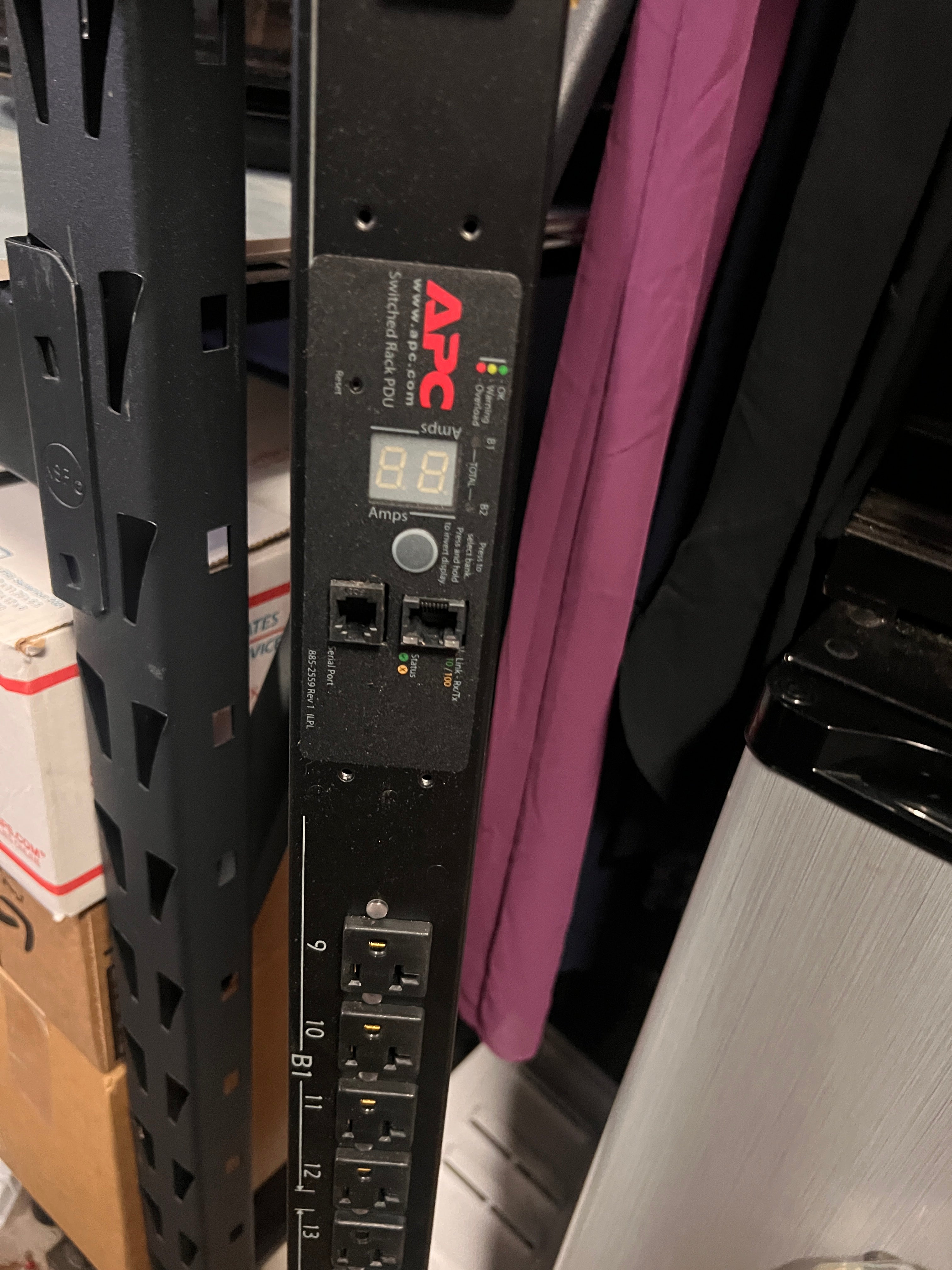 APC AP7932 Vertical Rack PDU, Switched, Zero U, 30A, 120V, (24 outlets) 5-20