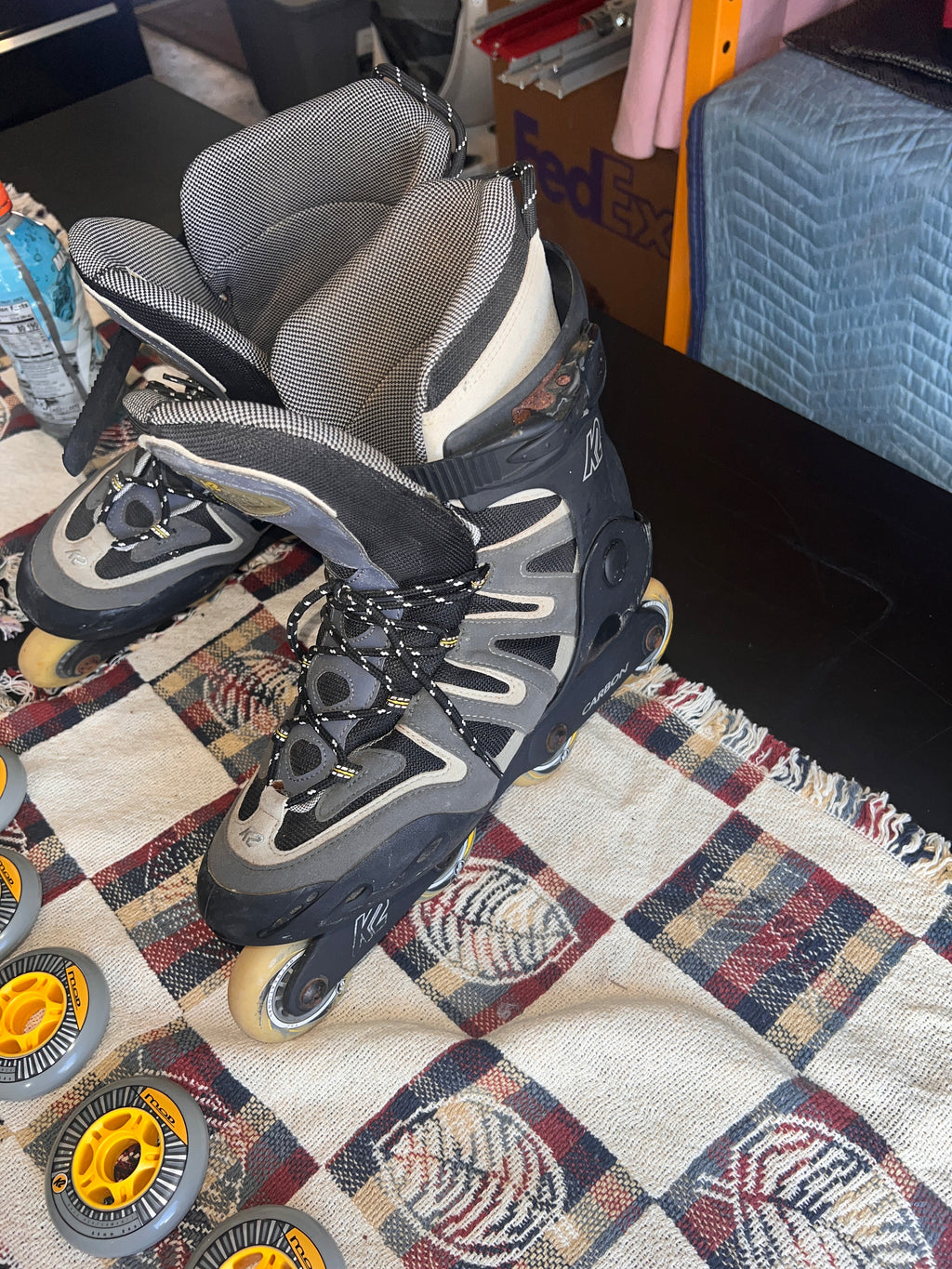 K2 CAMANO-M Carbon Rollerblades Inline Skates Men's US 12 with K2 Mod wheels