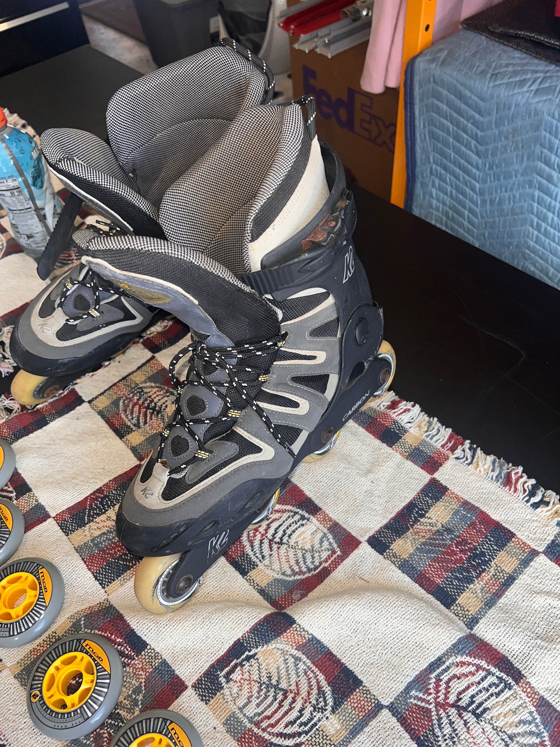 K2 CAMANO-M Carbon Rollerblades Inline Skates Men's US 12 with K2 Mod wheels