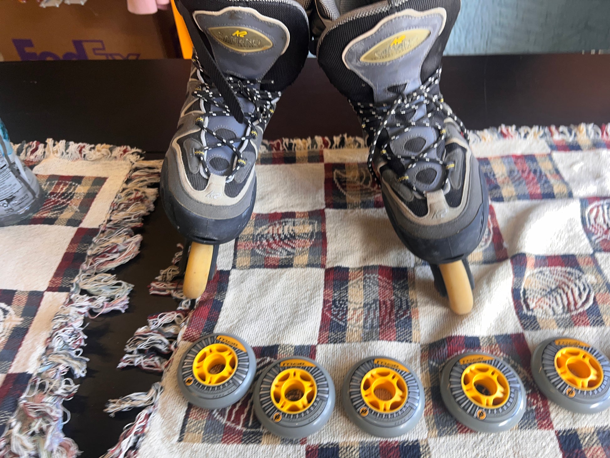 K2 CAMANO-M Carbon Rollerblades Inline Skates Men's US 12 with K2 Mod wheels