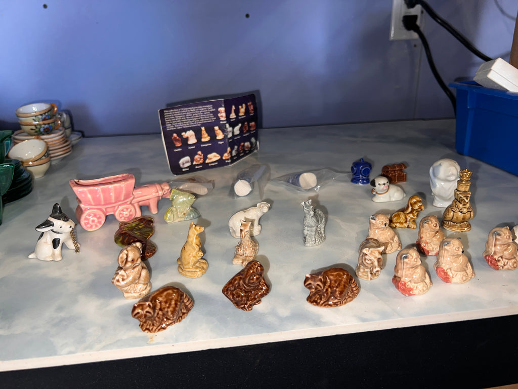 Antique Snow White and 7 Dwarfs Bisque Figures made in Japan and Wade of England!