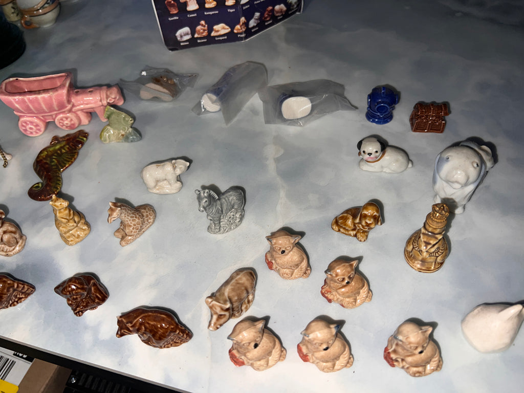 Antique Snow White and 7 Dwarfs Bisque Figures made in Japan and Wade of England!