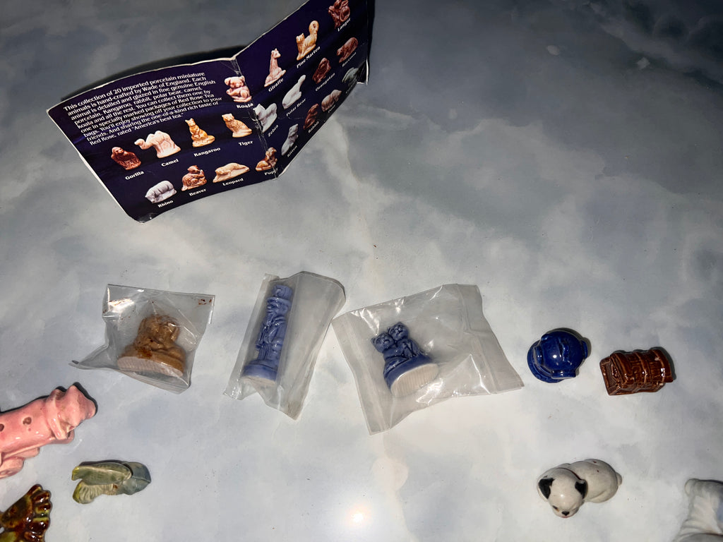 Antique Snow White and 7 Dwarfs Bisque Figures made in Japan and Wade of England!