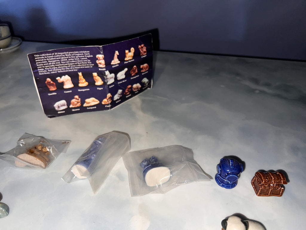 Antique Snow White and 7 Dwarfs Bisque Figures made in Japan and Wade of England!