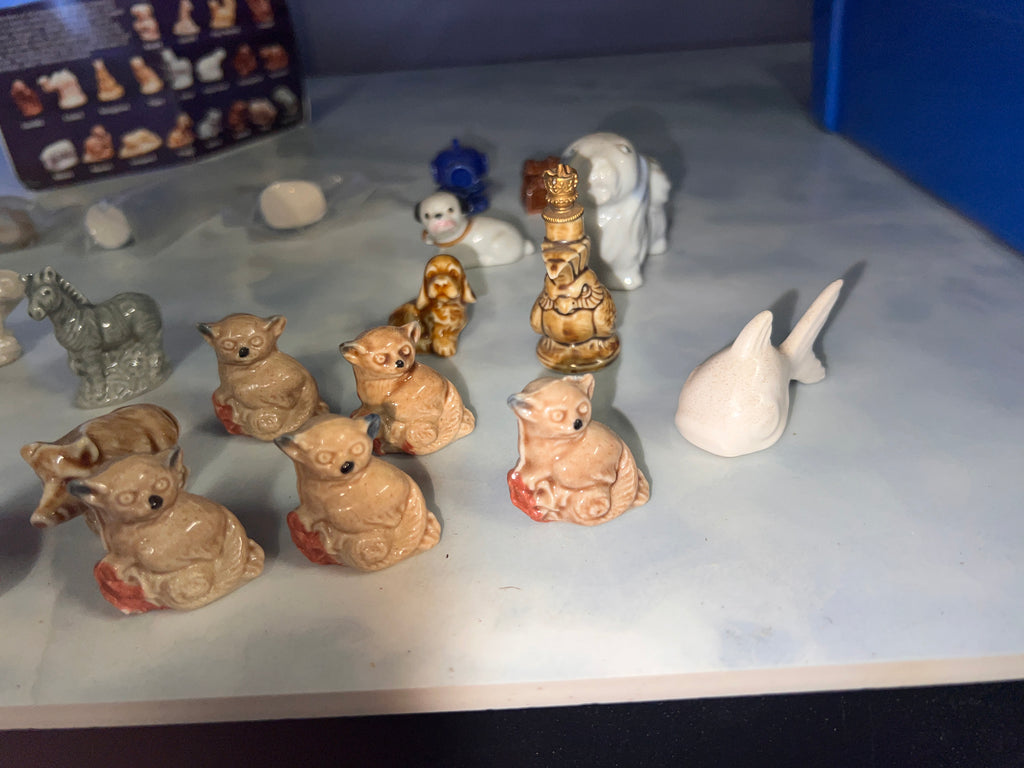 Antique Snow White and 7 Dwarfs Bisque Figures made in Japan and Wade of England!