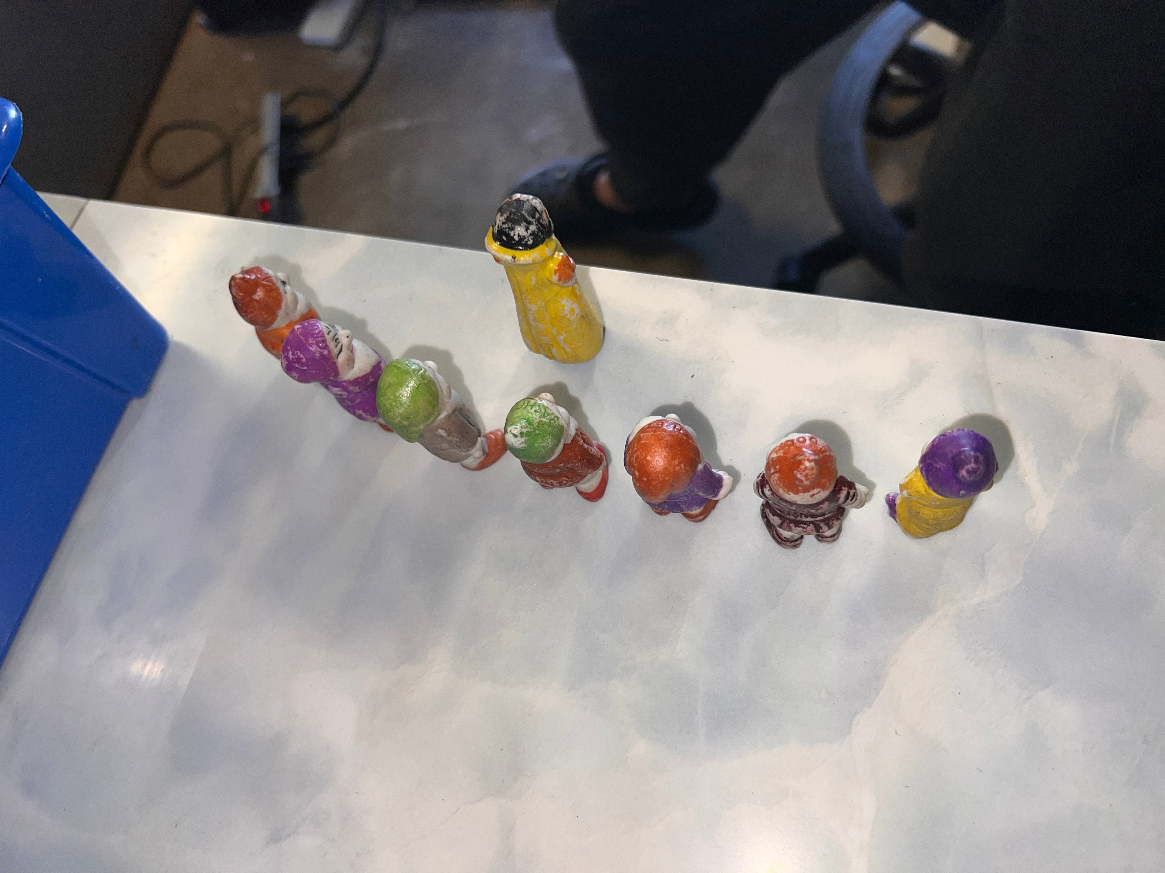 Antique Snow White and 7 Dwarfs Bisque Figures made in Japan and Wade of England!