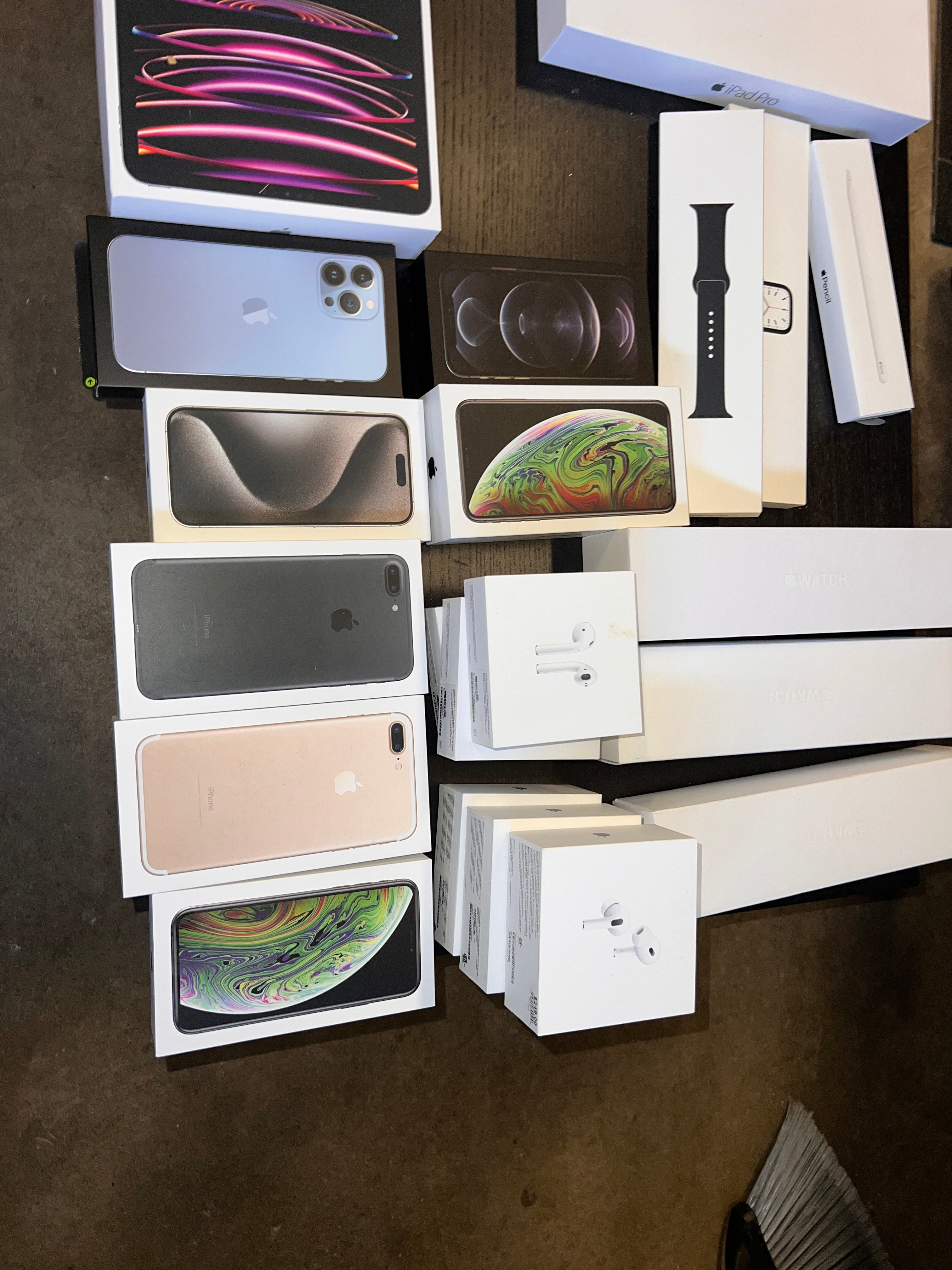 Bundle lot of Apple Product Boxes Huge lot Apple watch iphone ipad pencil mouse