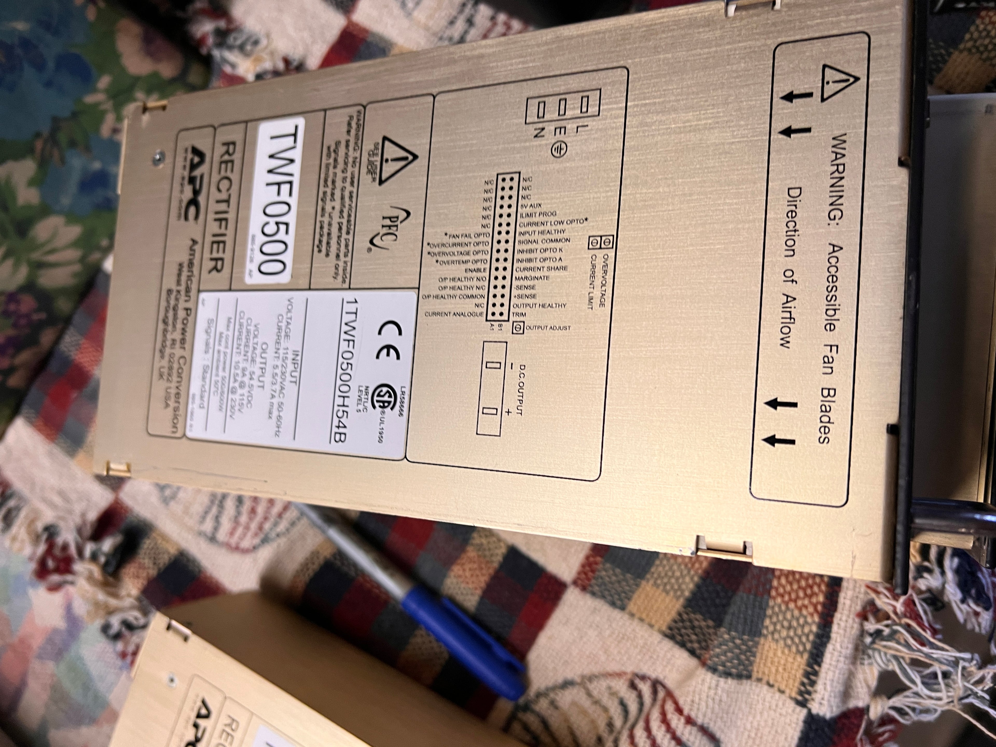 APC MAGNUM VS TWF0500 54.5VDC 500/600W RECTIFIER MODULE 1TWF0500H54B