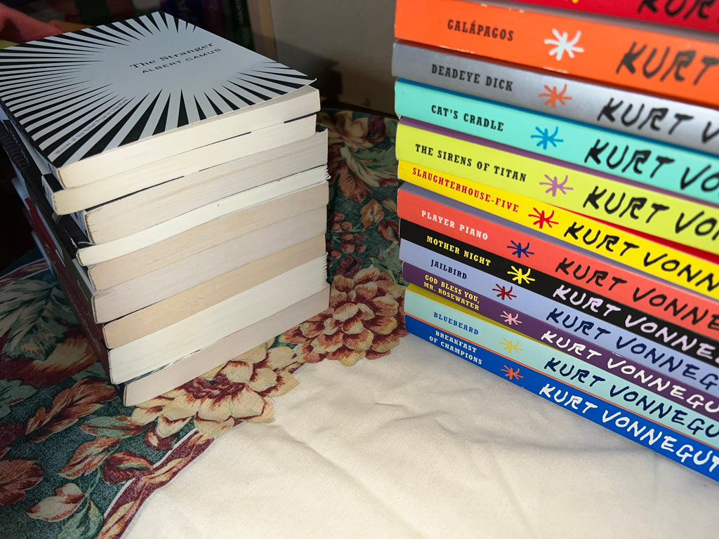 Bundle of Kurt Vonnegut Albert Camus and George Orwell Books!