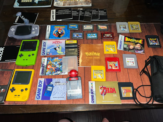 Vintage Gameboy Console and Game Lot Pokemon and more!