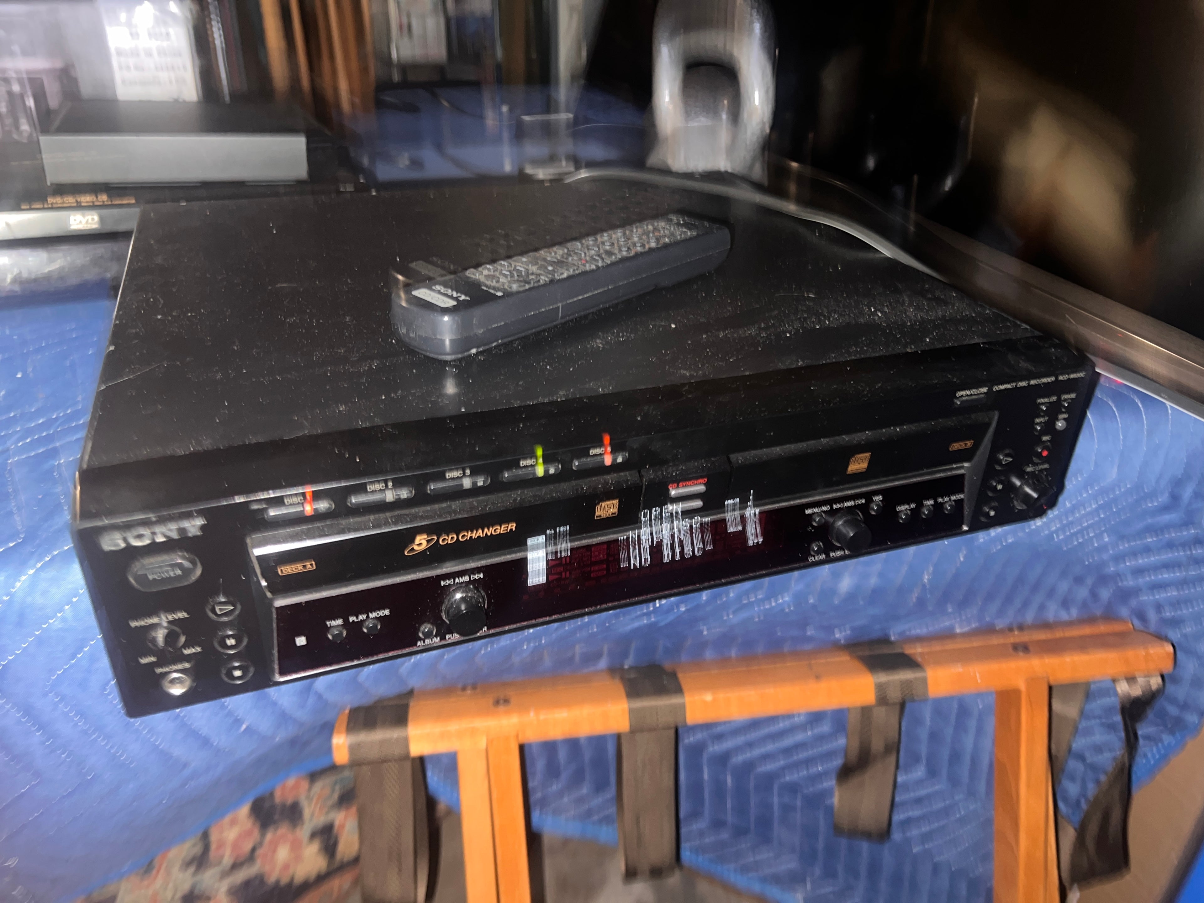 Sony RCD-W500C 5 Disc CD Changer Player/Recorder with Remote
