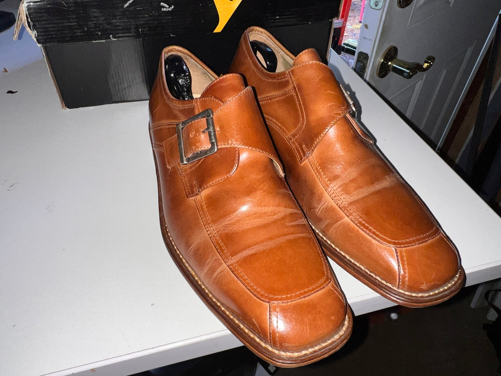 Stacy Adams Gusto Oak Mens Leather Dress Shoes Size 9.5