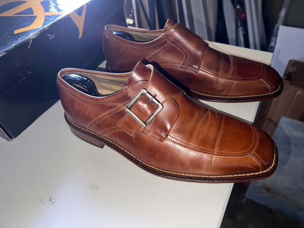 Stacy Adams Gusto Oak Mens Leather Dress Shoes Size 9.5