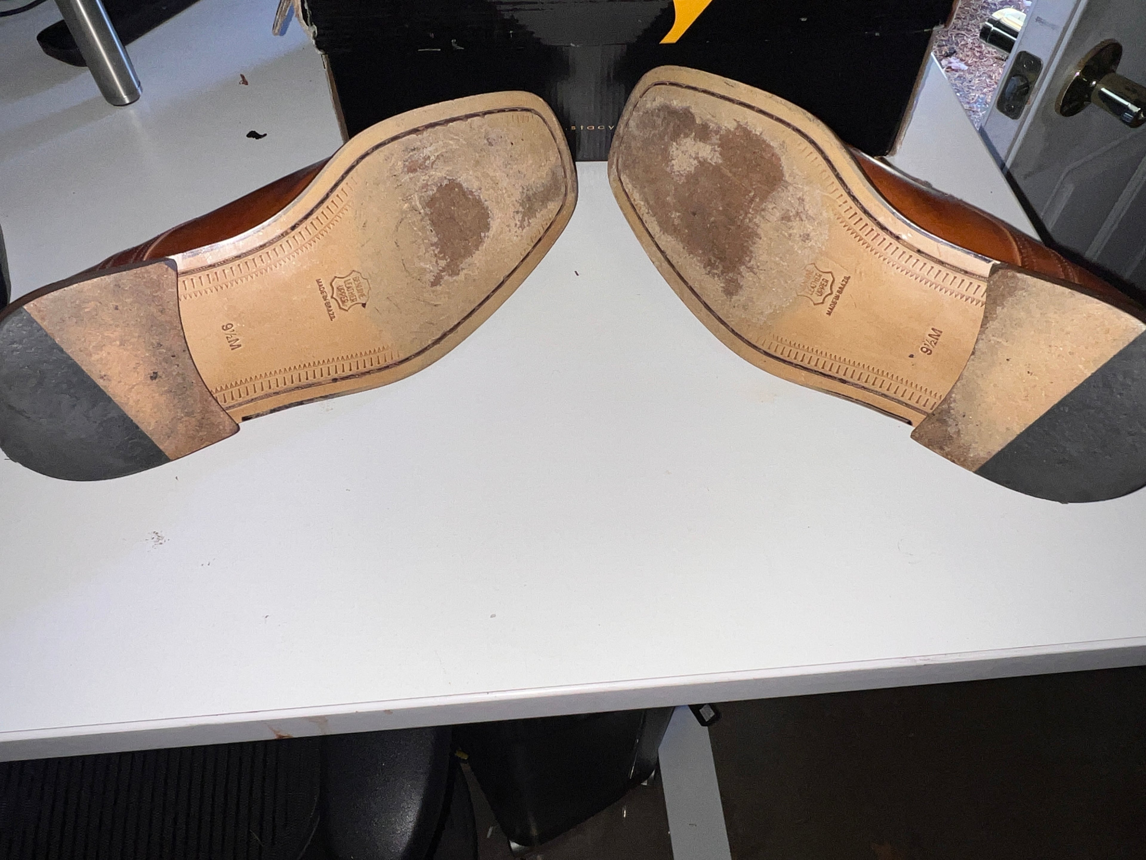 Stacy Adams Gusto Oak Mens Leather Dress Shoes Size 9.5