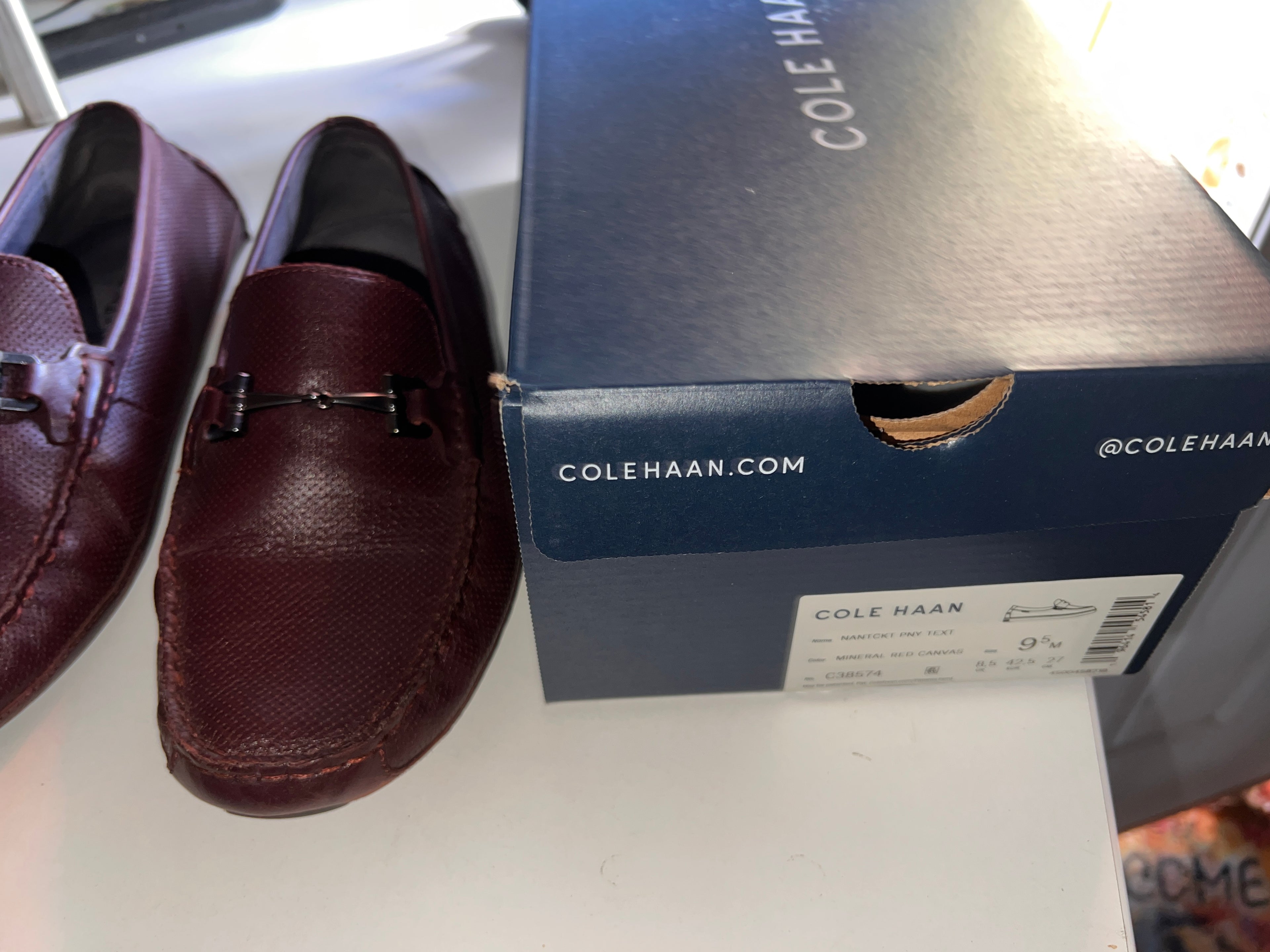 Nantucket PNY Cole Haan Mens Shoes Size 9.5 Mineral Red