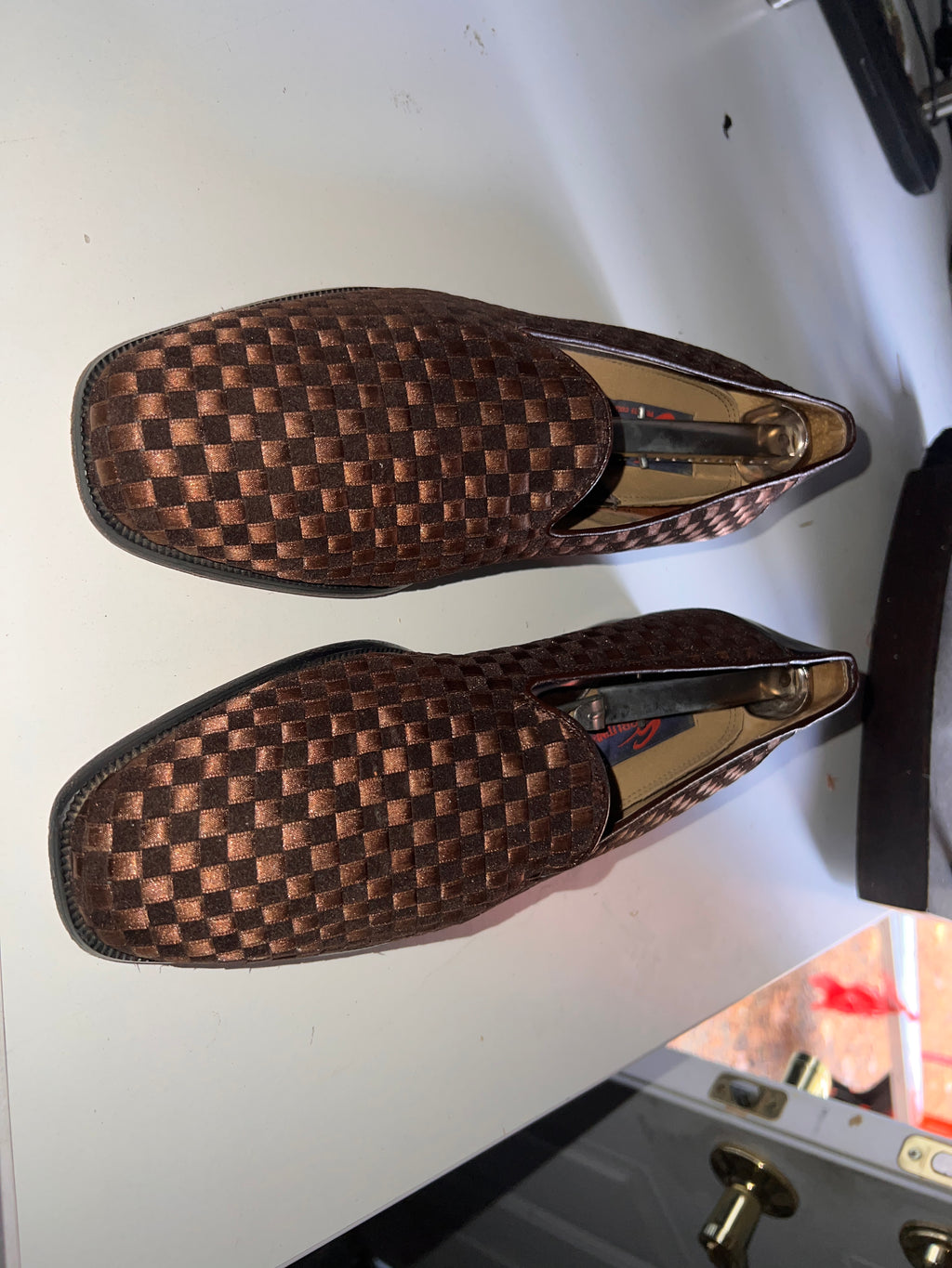 Giorgio Brutini Mens Dress Shoes Size 9.5 M Checkered Tan Brown