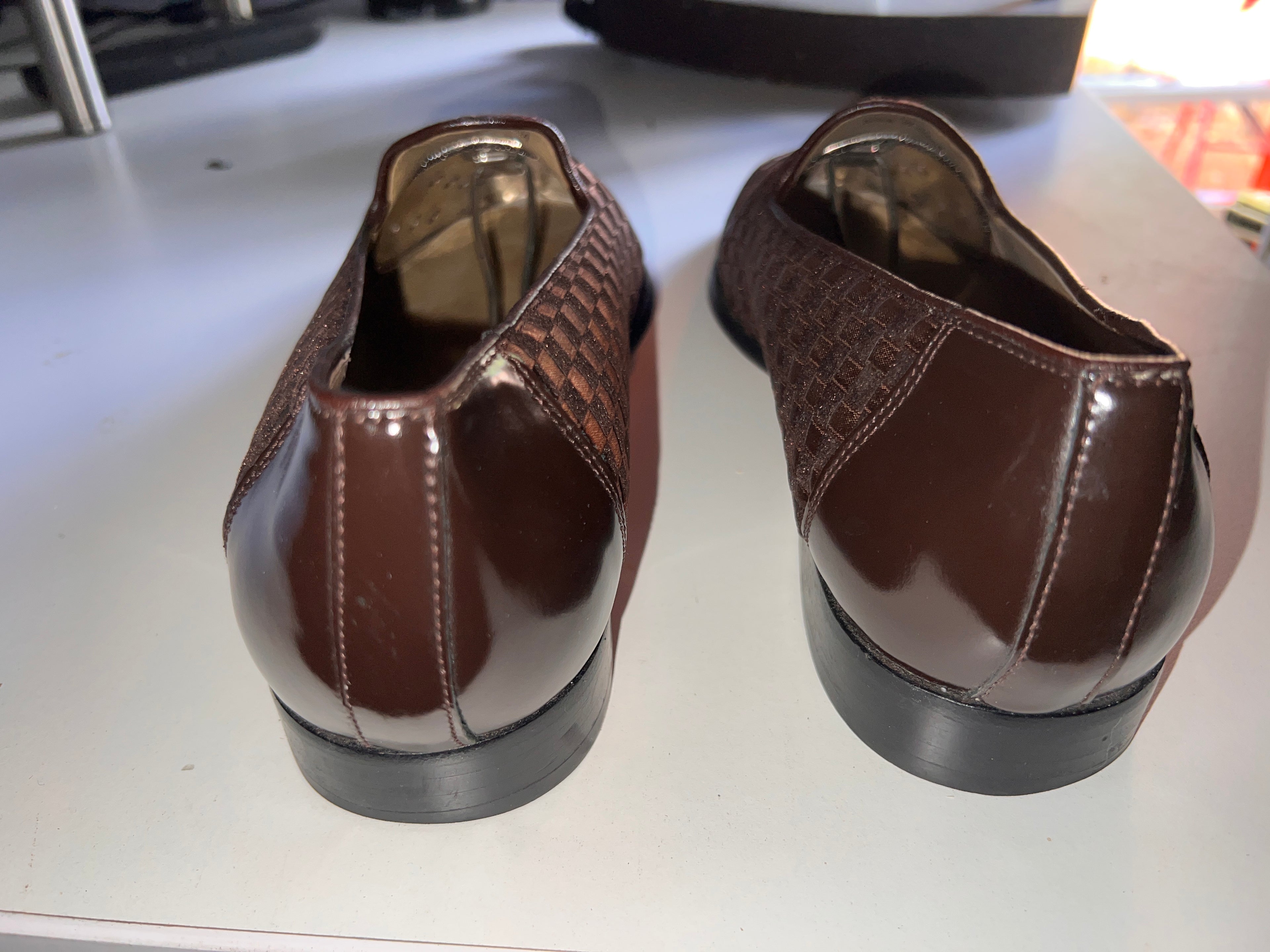 Giorgio Brutini Mens Dress Shoes Size 9.5 M Checkered Tan Brown