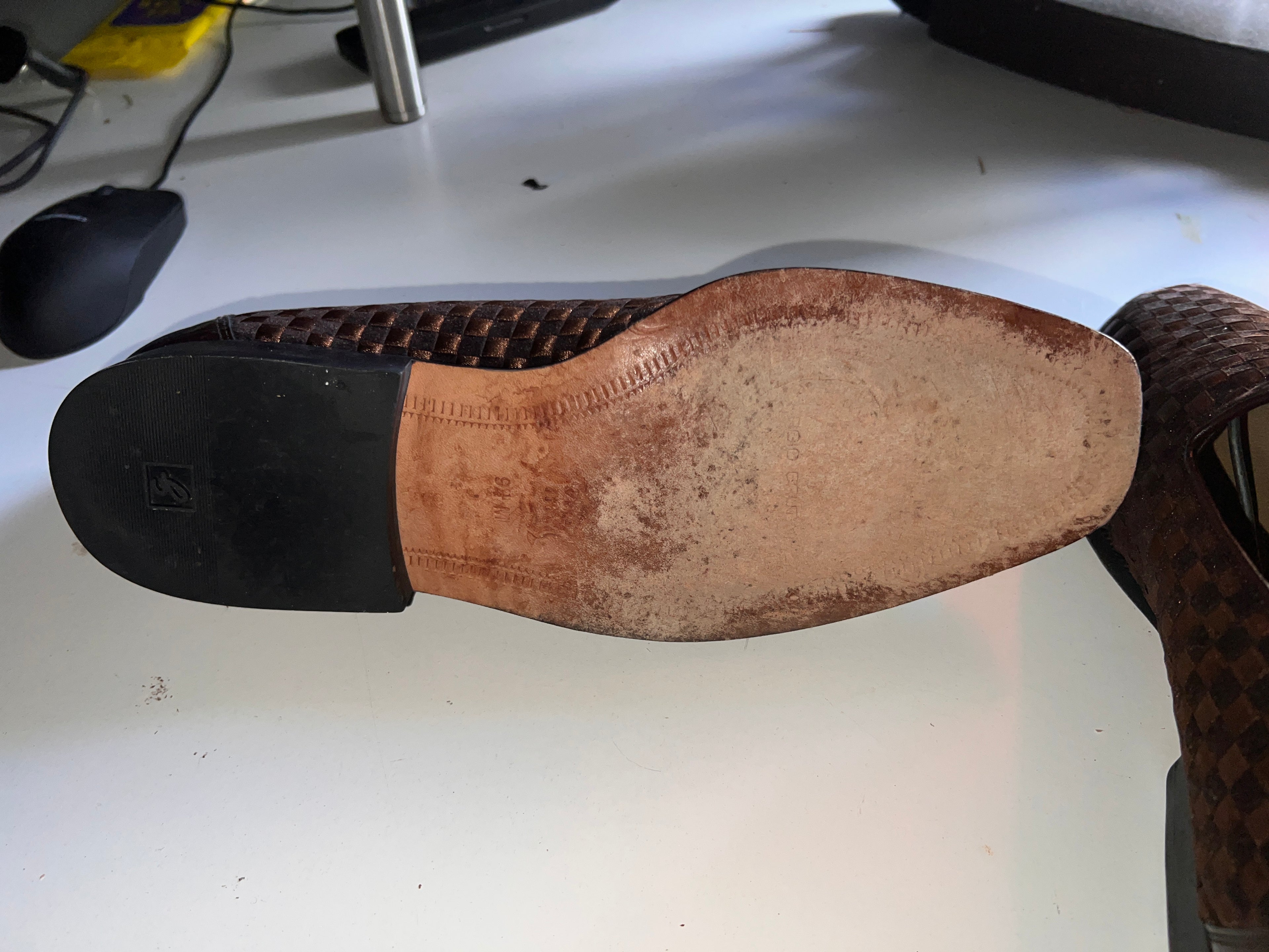 Giorgio Brutini Mens Dress Shoes Size 9.5 M Checkered Tan Brown