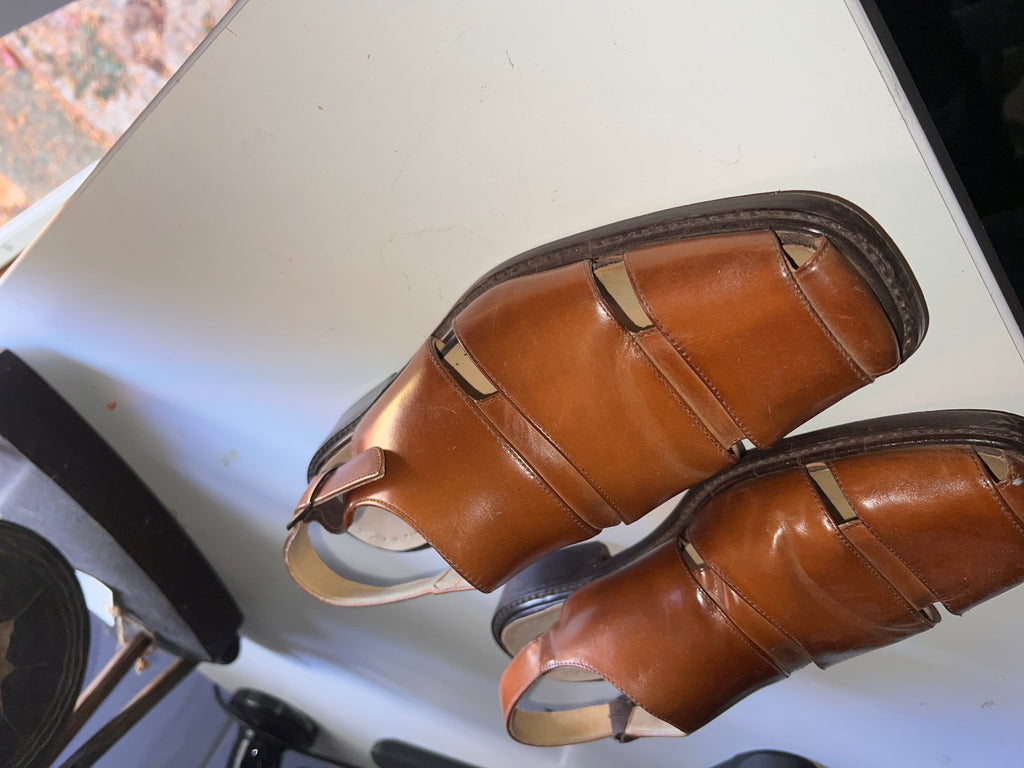 Stacy Adams Tan Leather Mens Size 10 M Dress Sandals