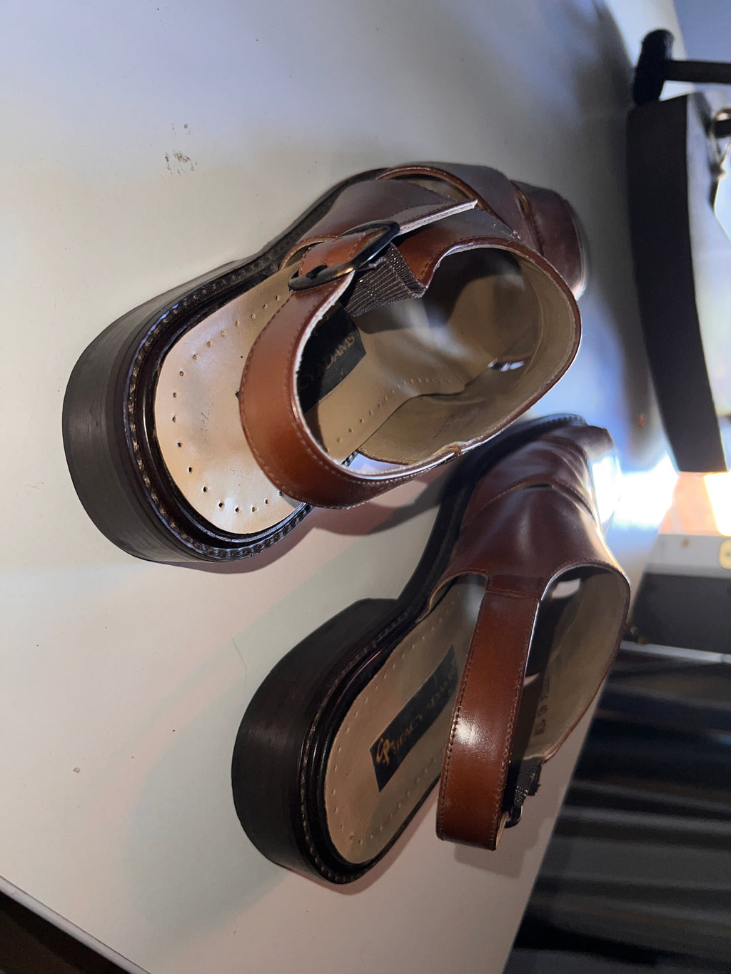 Stacy Adams Tan Leather Mens Size 10 M Dress Sandals