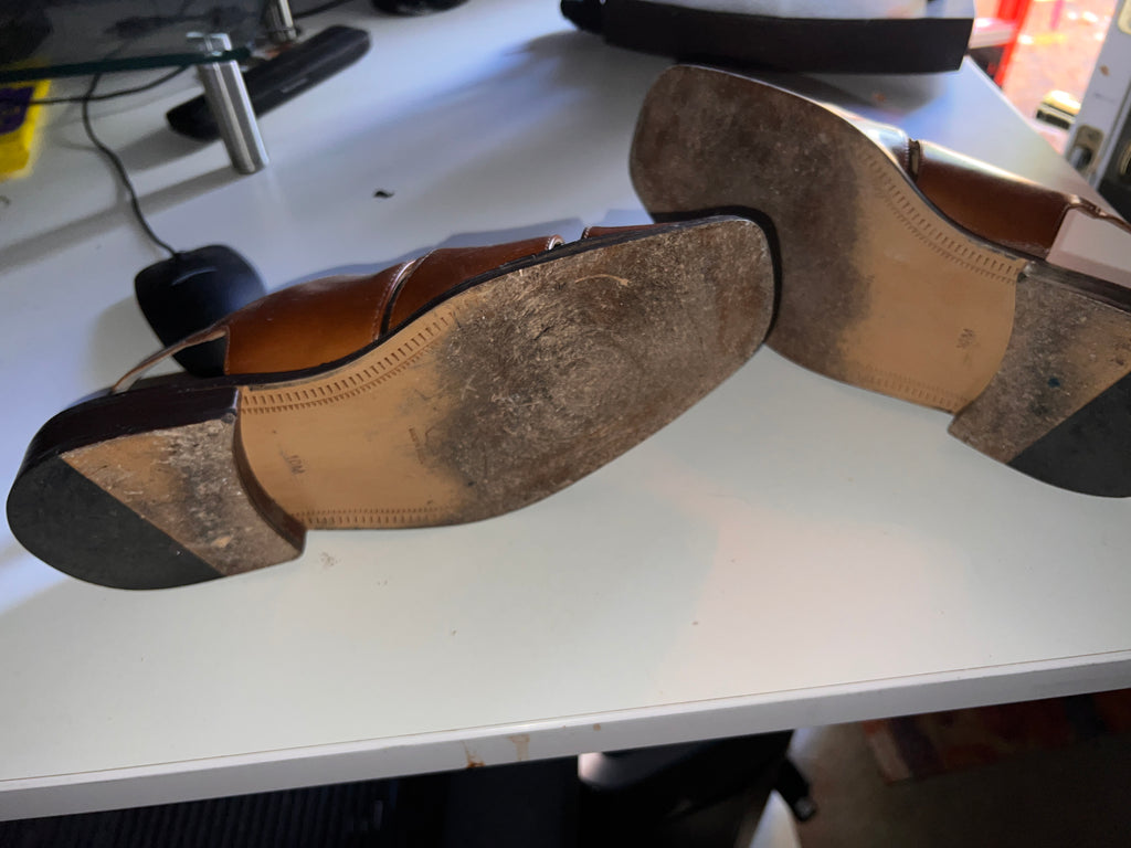 Stacy Adams Tan Leather Mens Size 10 M Dress Sandals