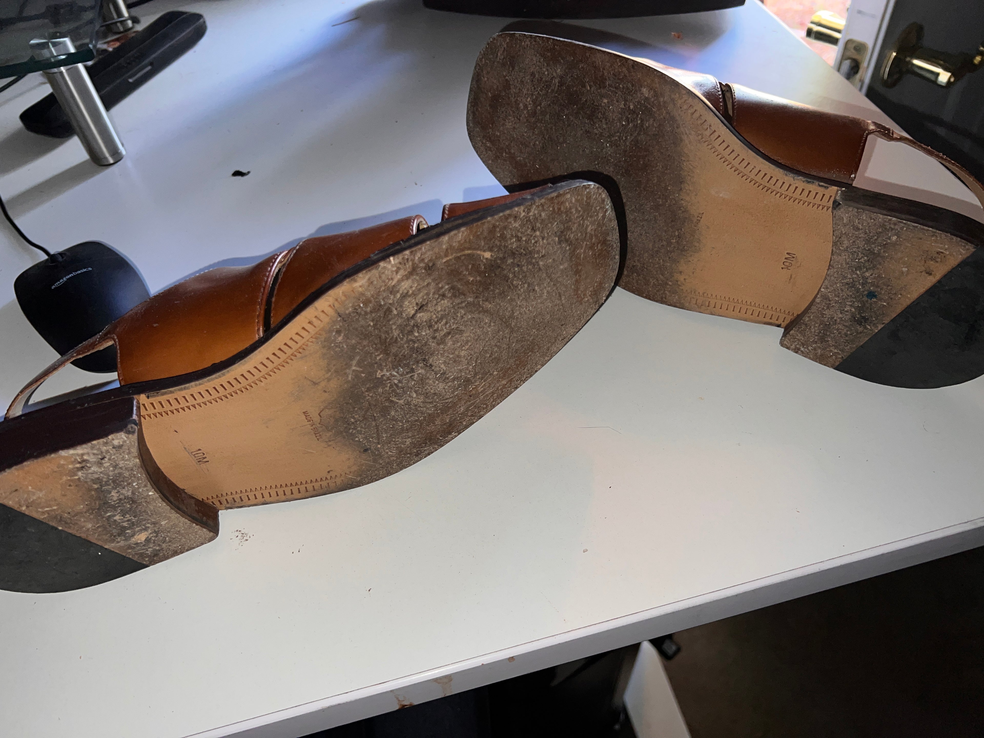 Stacy Adams Tan Leather Mens Size 10 M Dress Sandals