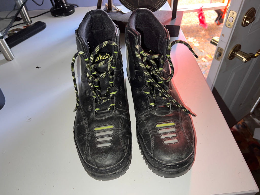 Timberland Motorcycle boots Mens 9.5 M Black Neon Green